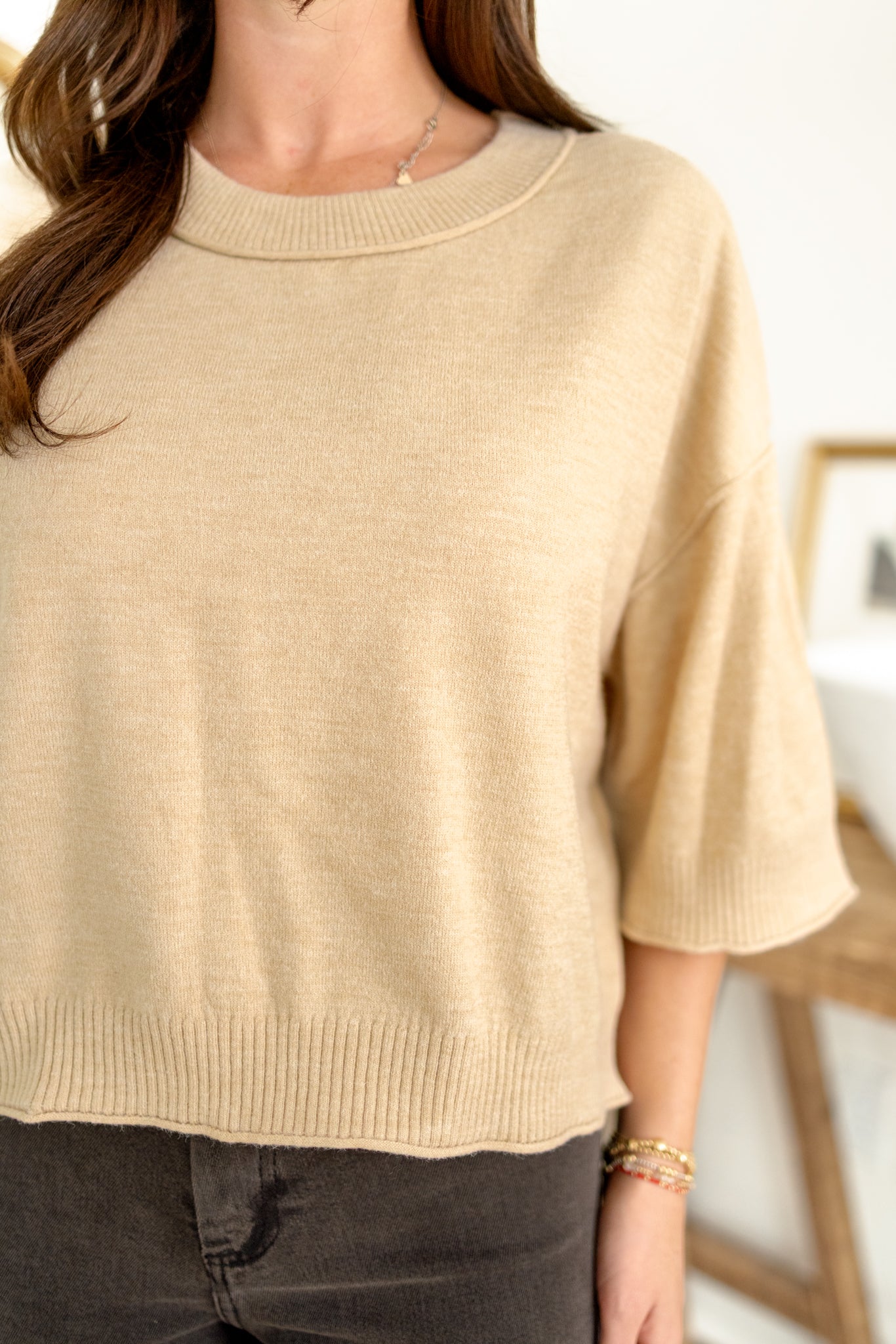 Isabella Knit Top | Oatmeal