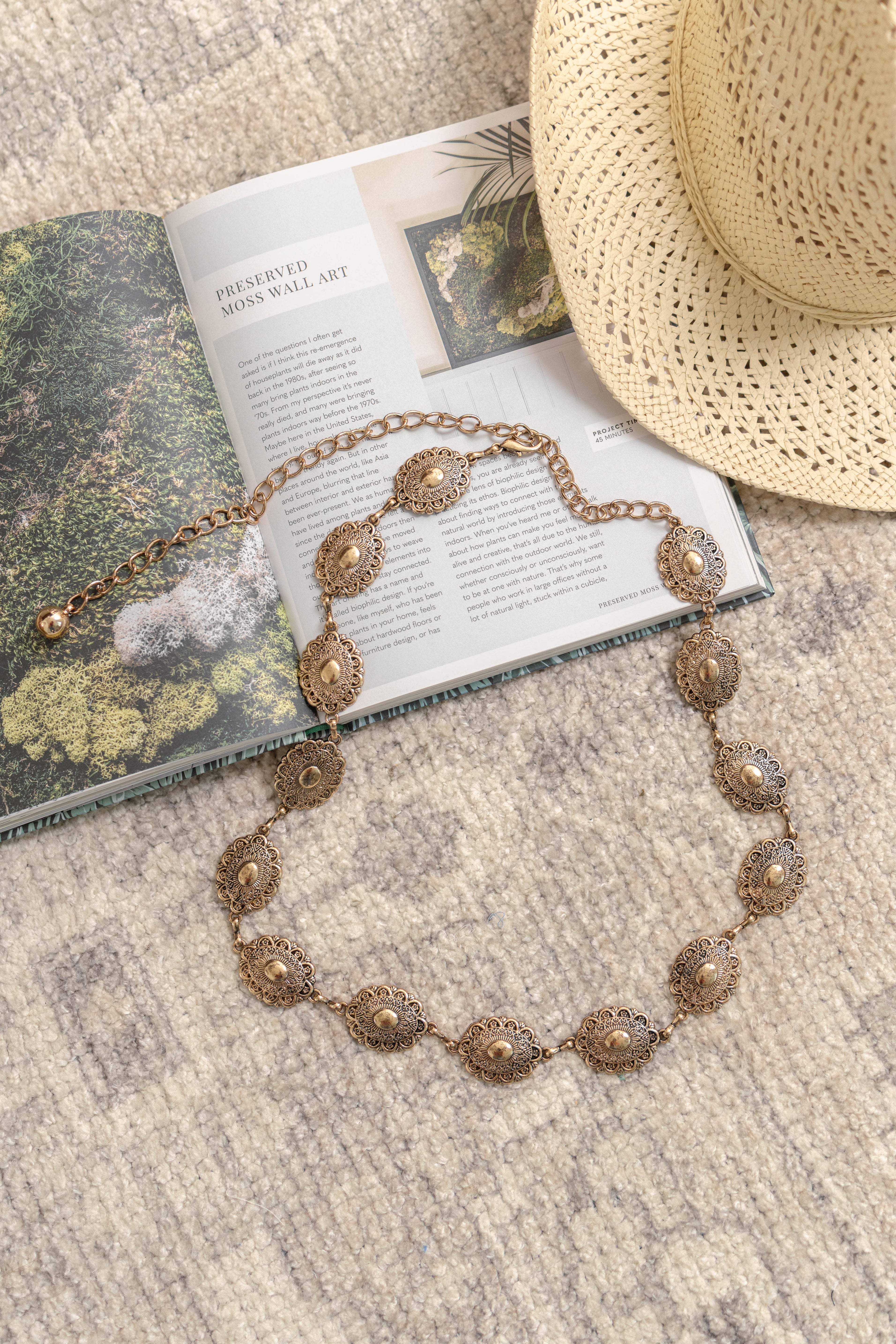 Oval Disc Chain Belt | Gold