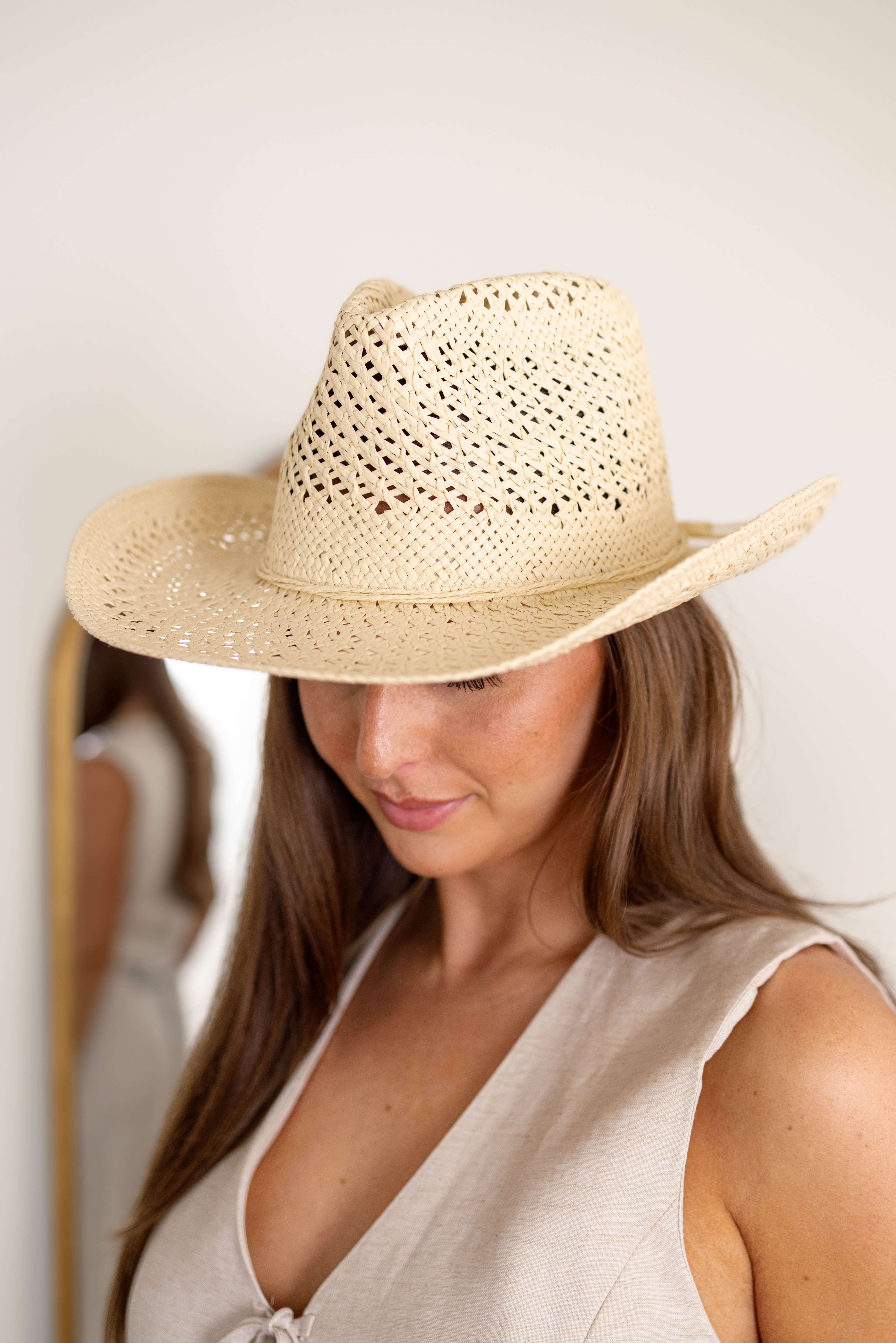 Straw Braid Western Hat