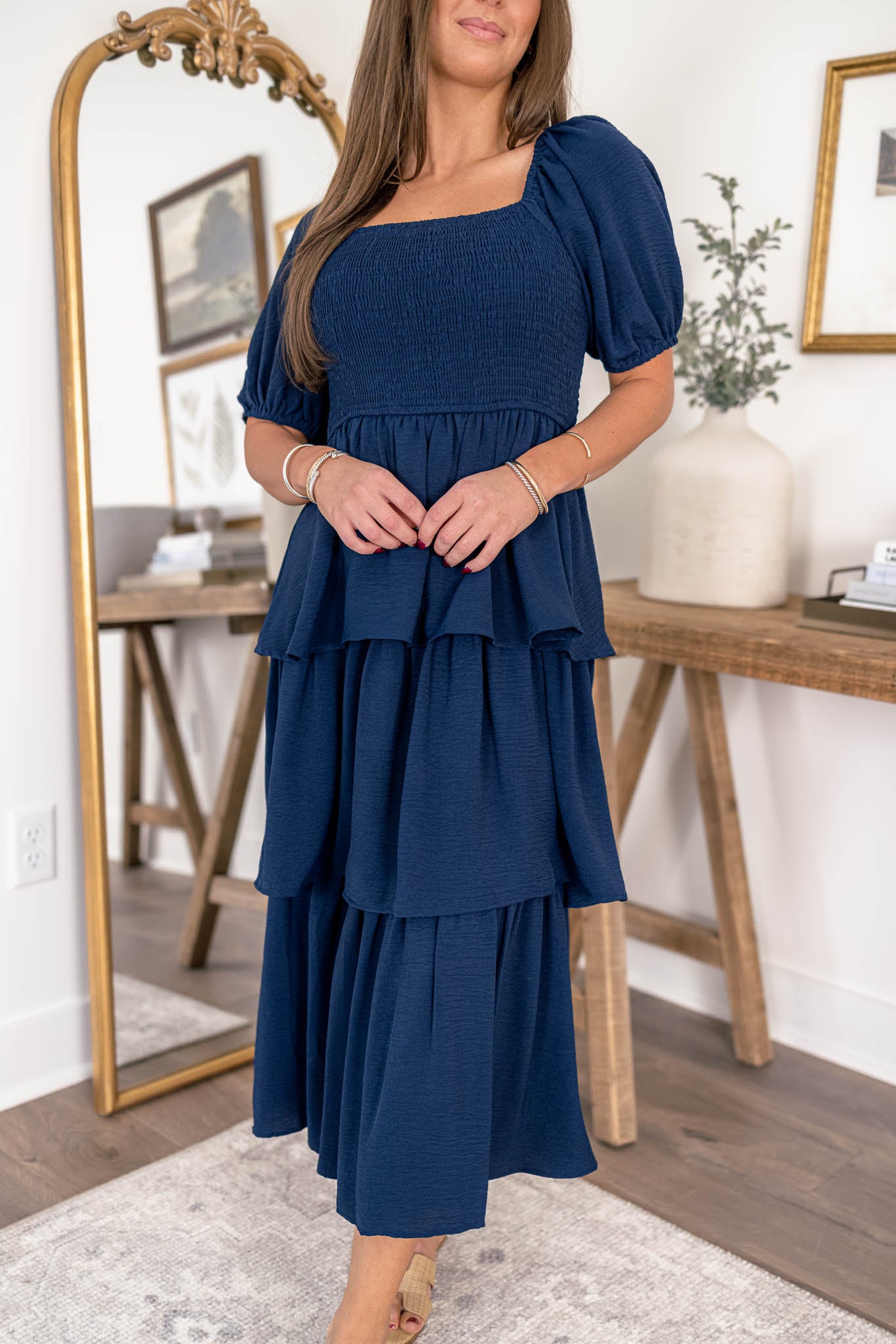 Laken Smocked Midi Dress
