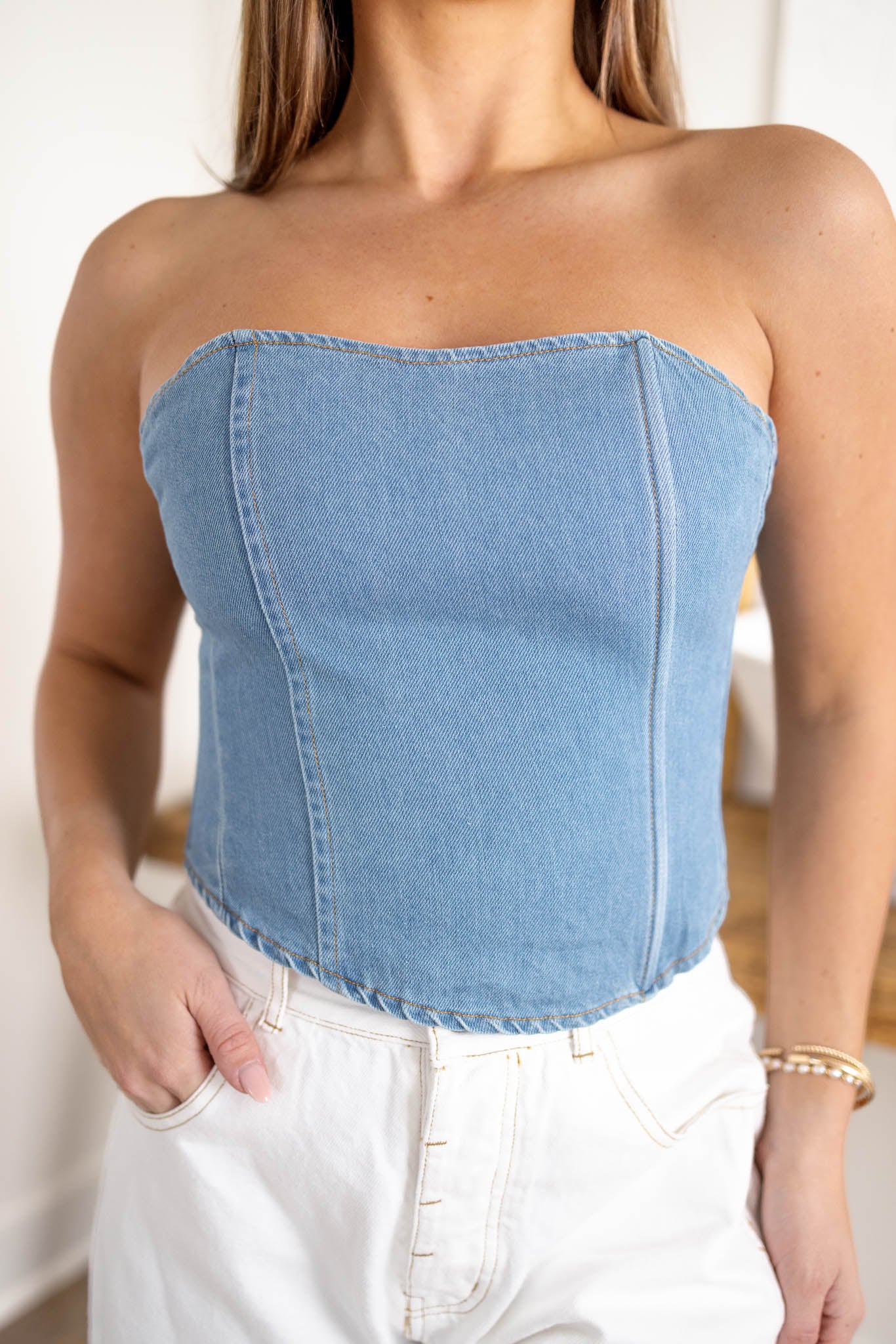 Nicole Denim Top