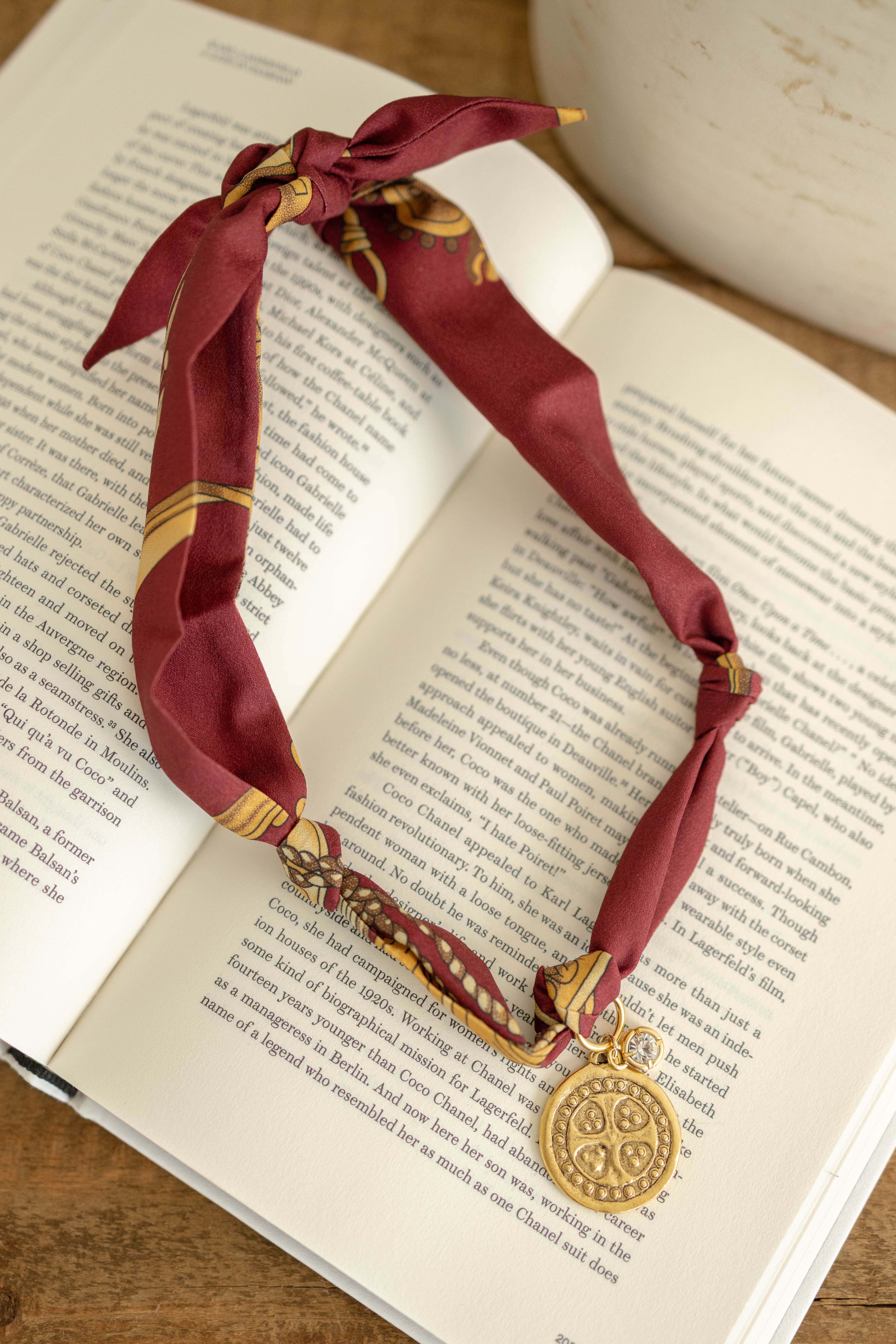 Gold Coin Scarf Necklace