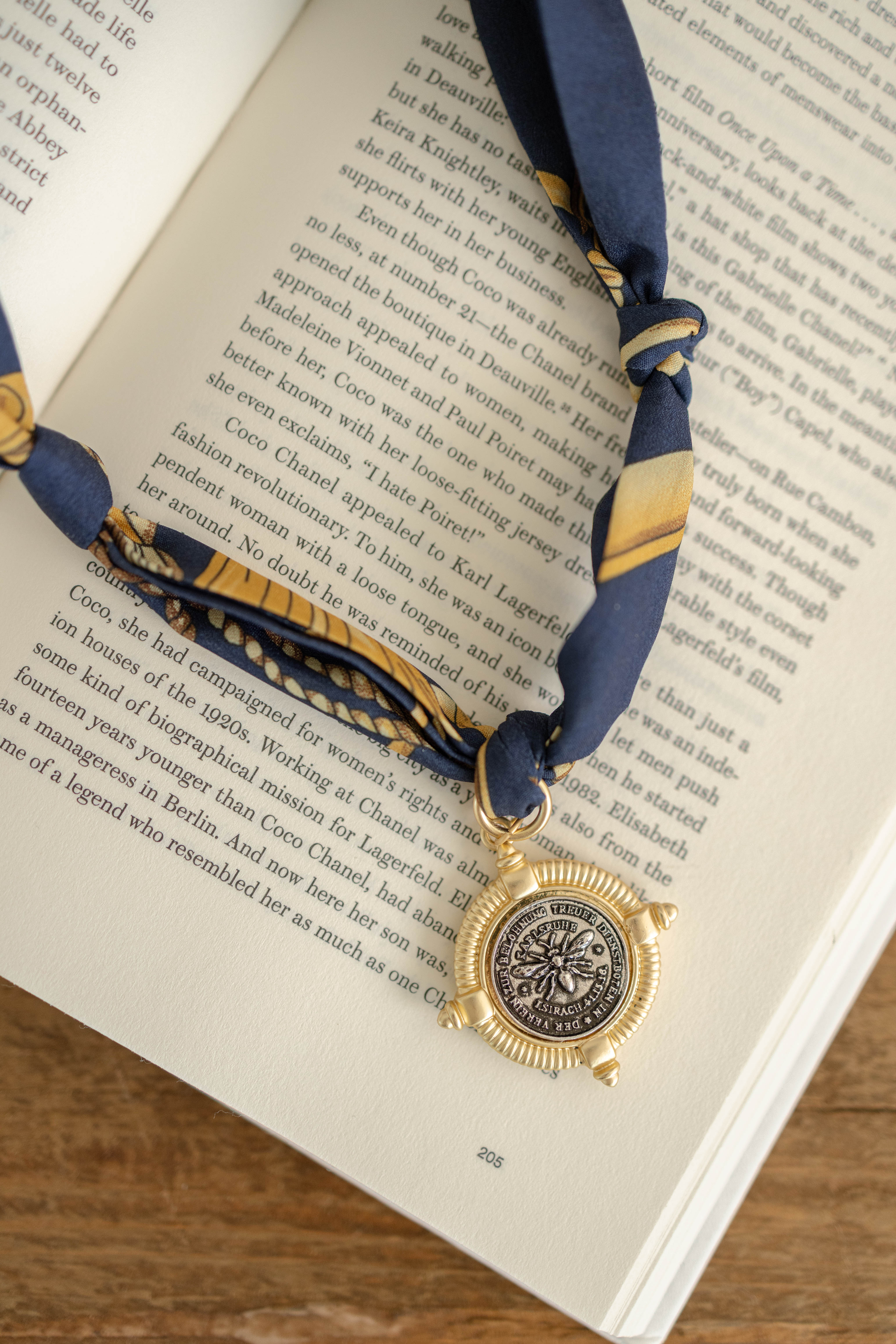 Bee Coin Scarf Necklace