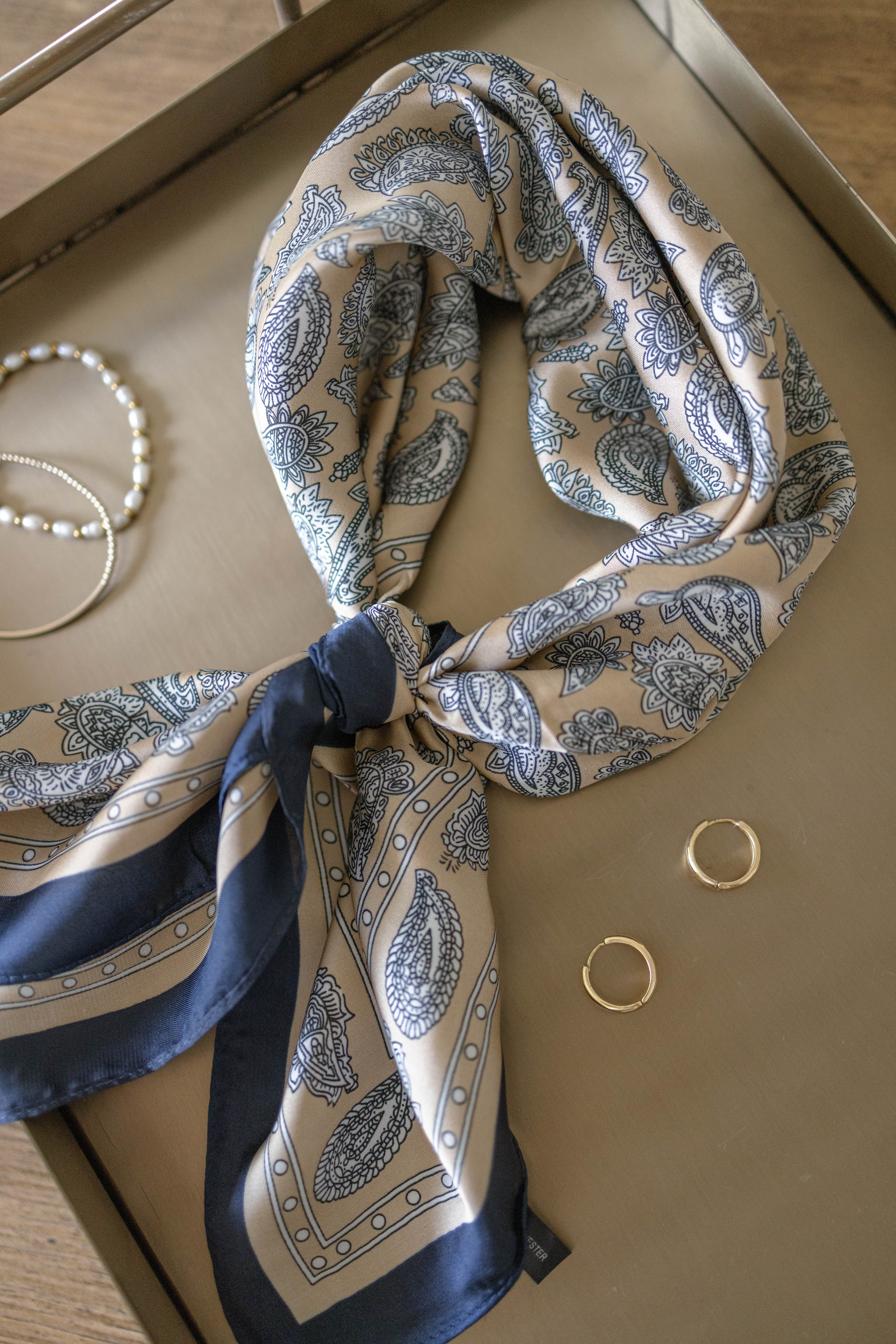 Taupe Paisley Scarf