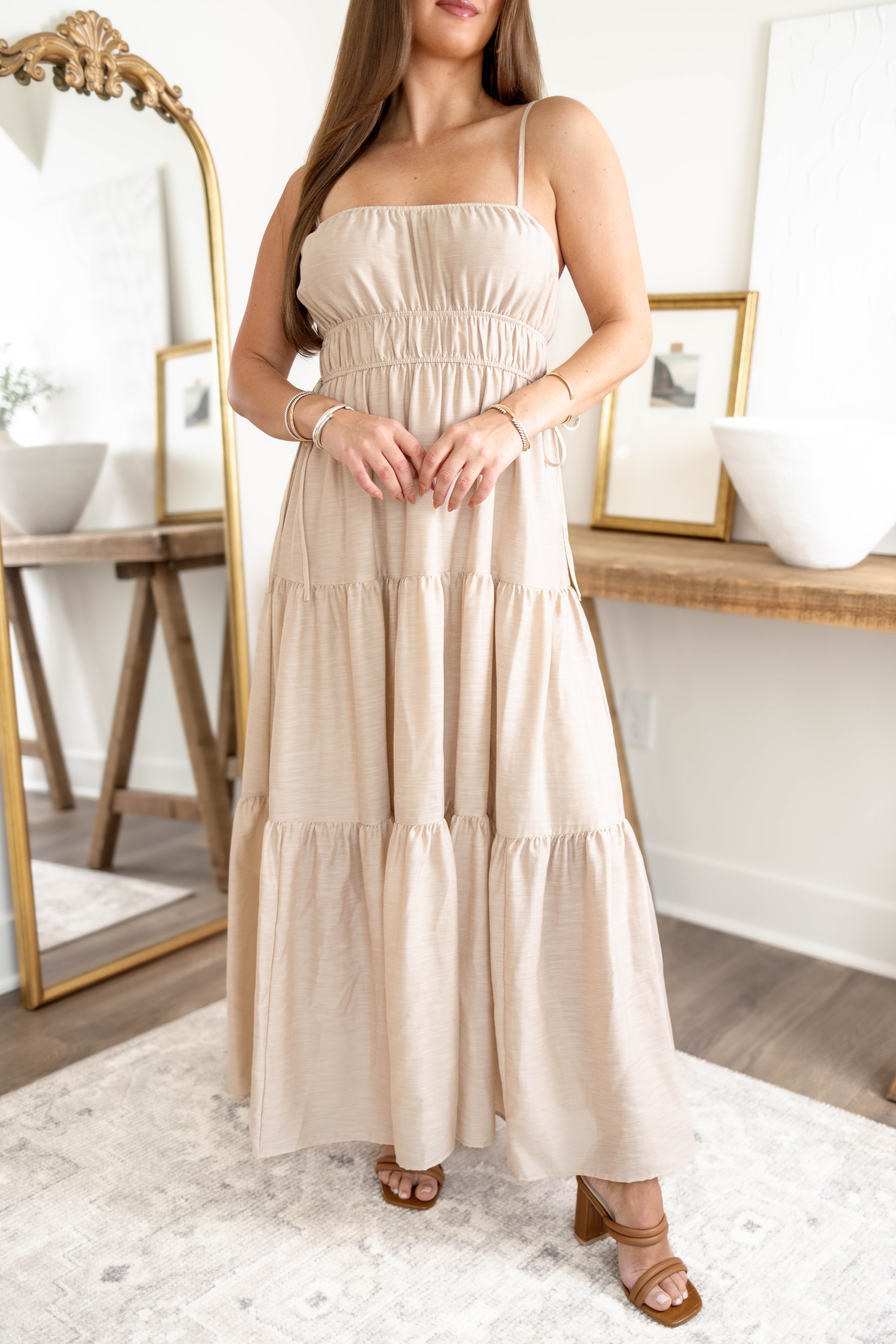 Fawn Shirred Maxi Dress