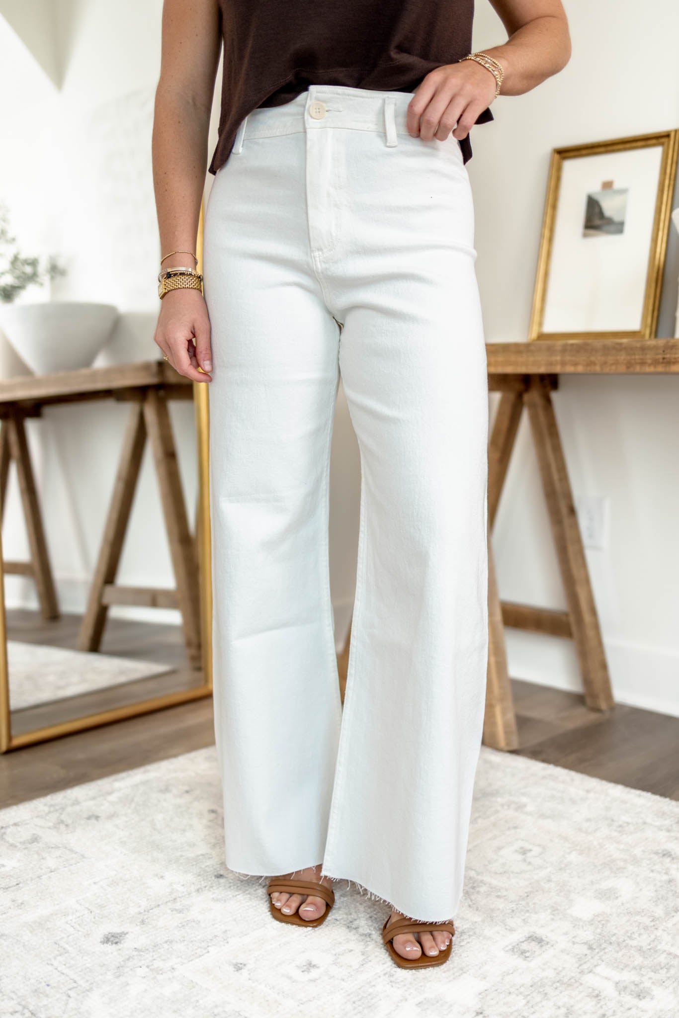 Frankie Wide Leg Pants | White