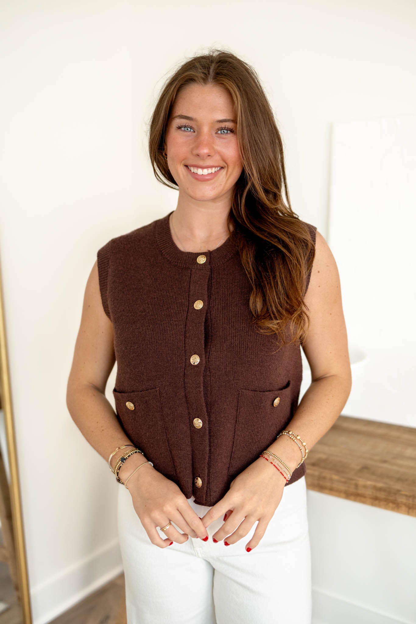 Miley Vest Top | Brown