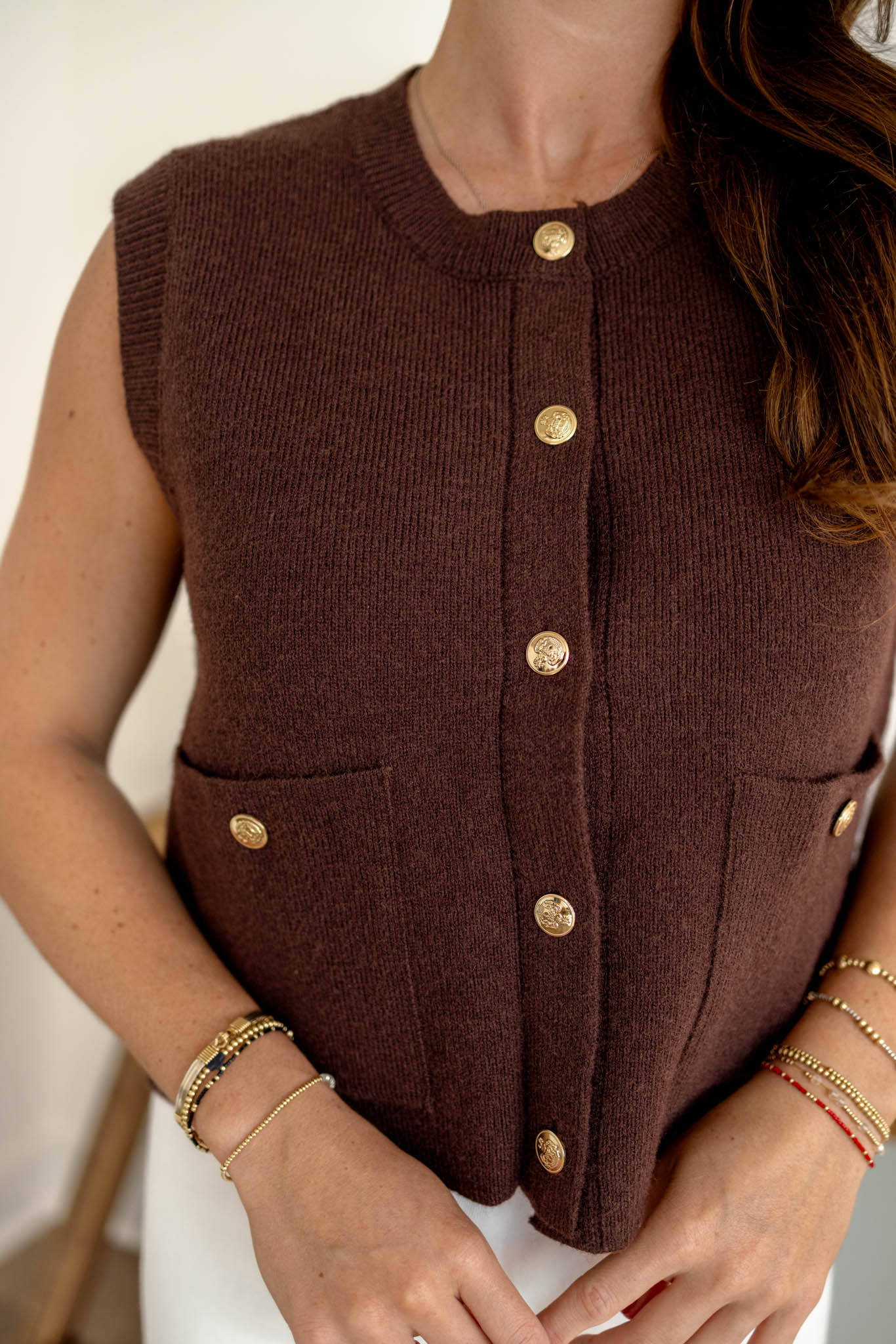 Miley Vest Top | Brown