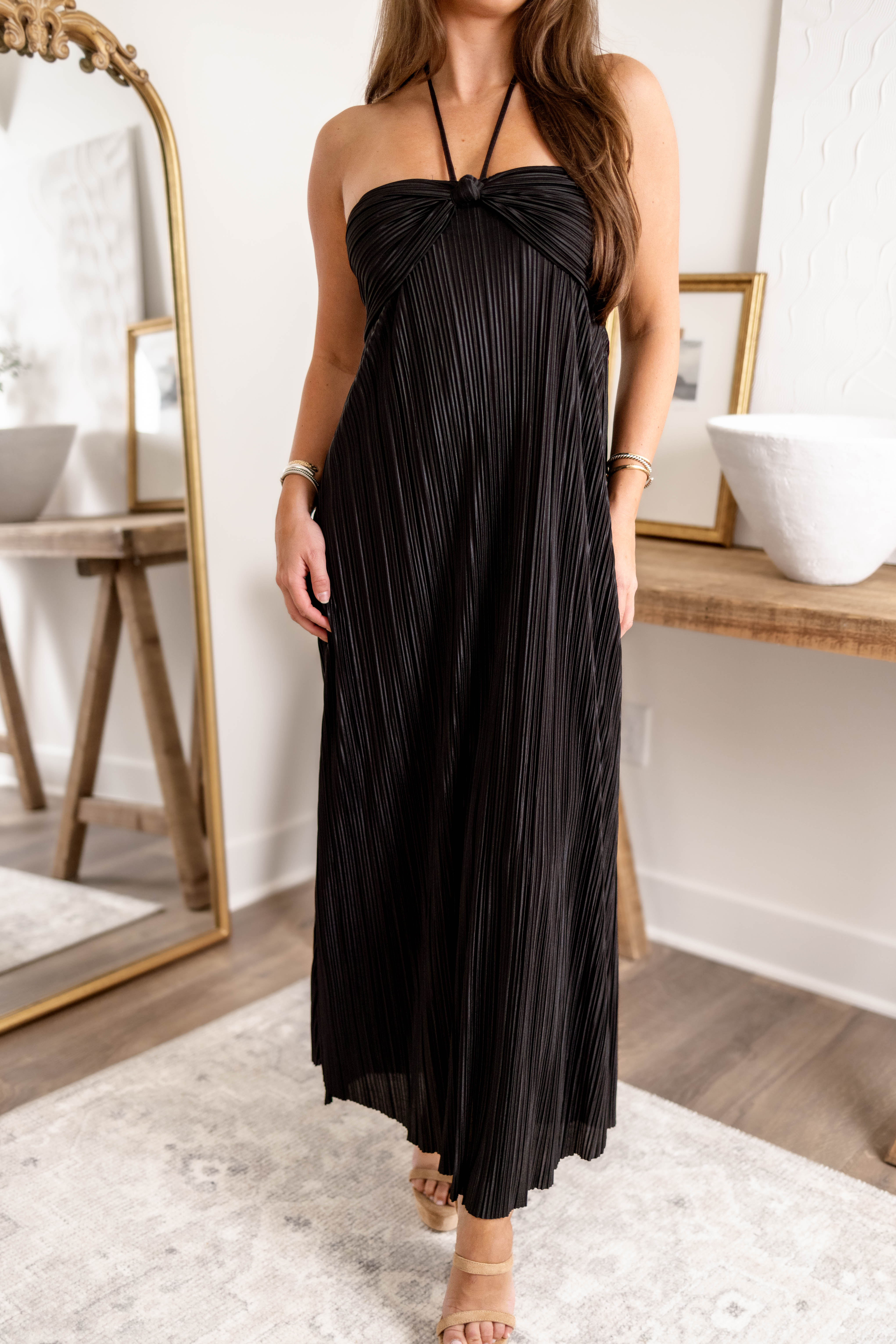 Nina Plisse Maxi Dress