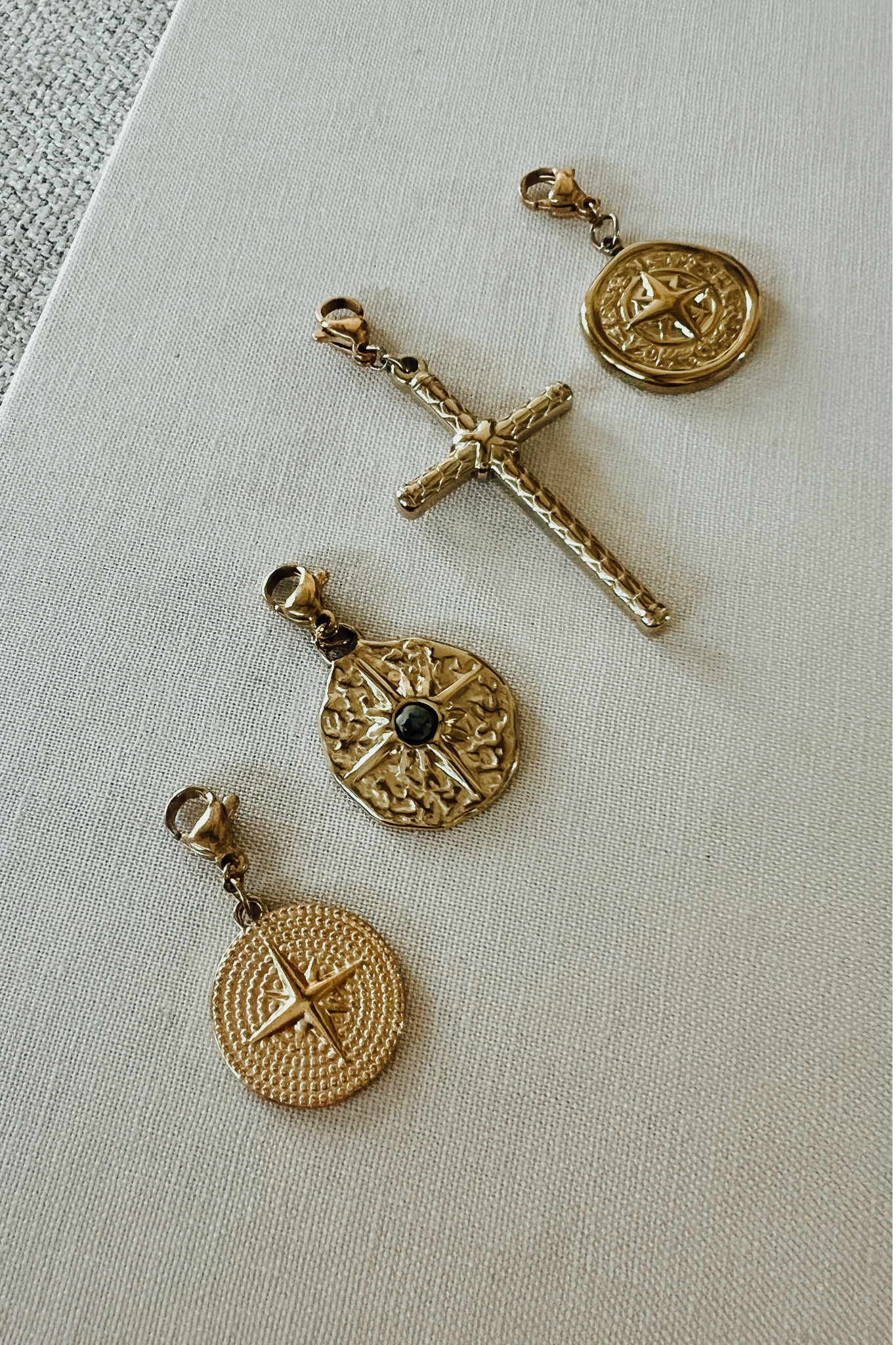 Textured Compass Charm