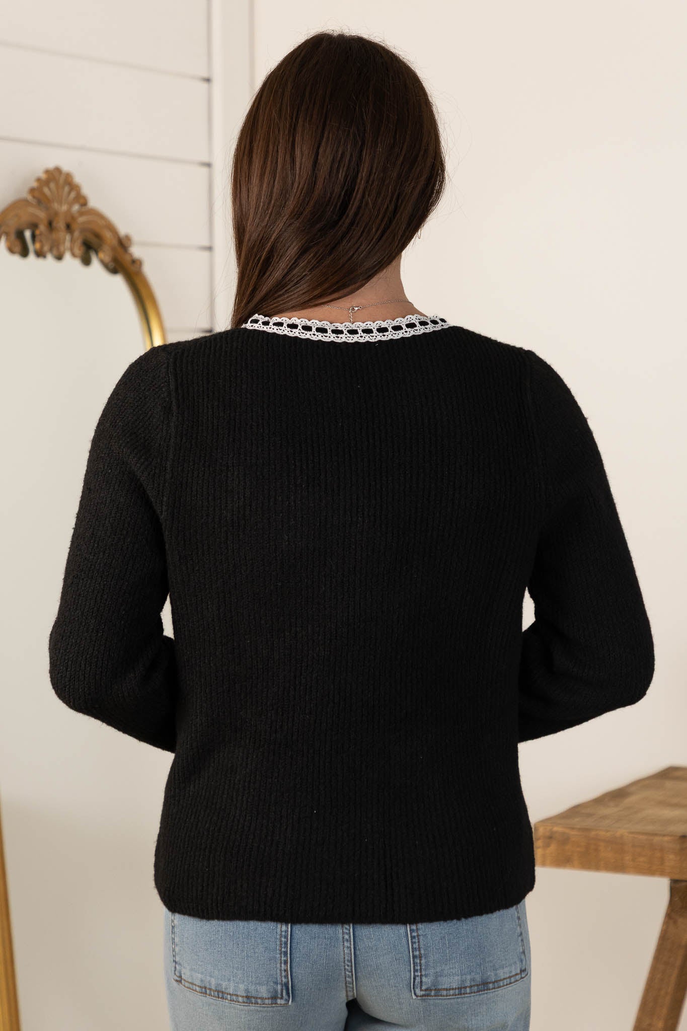 Sofia Lace Trim Cardigan