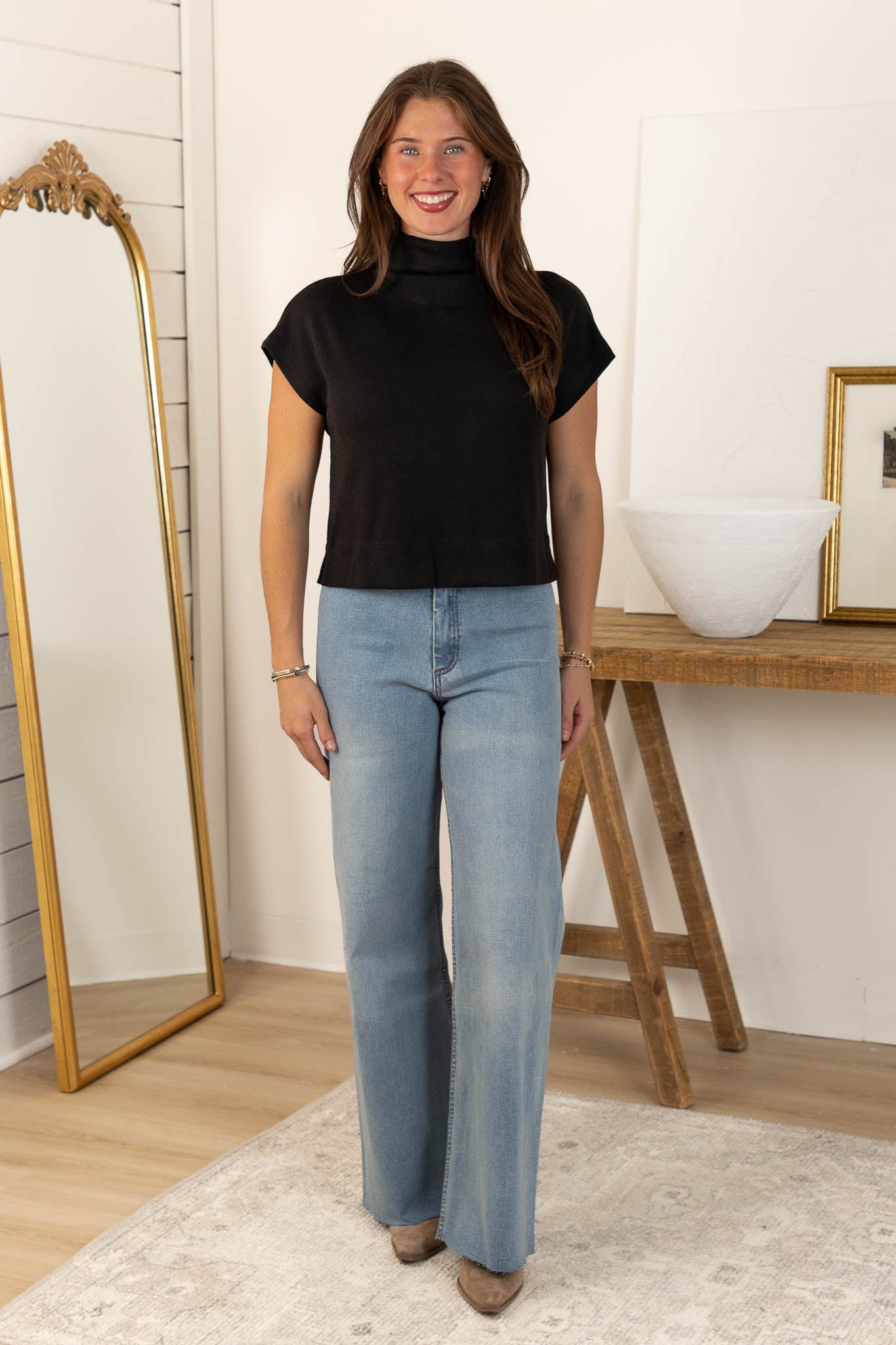 Hampton Knit Top | Black