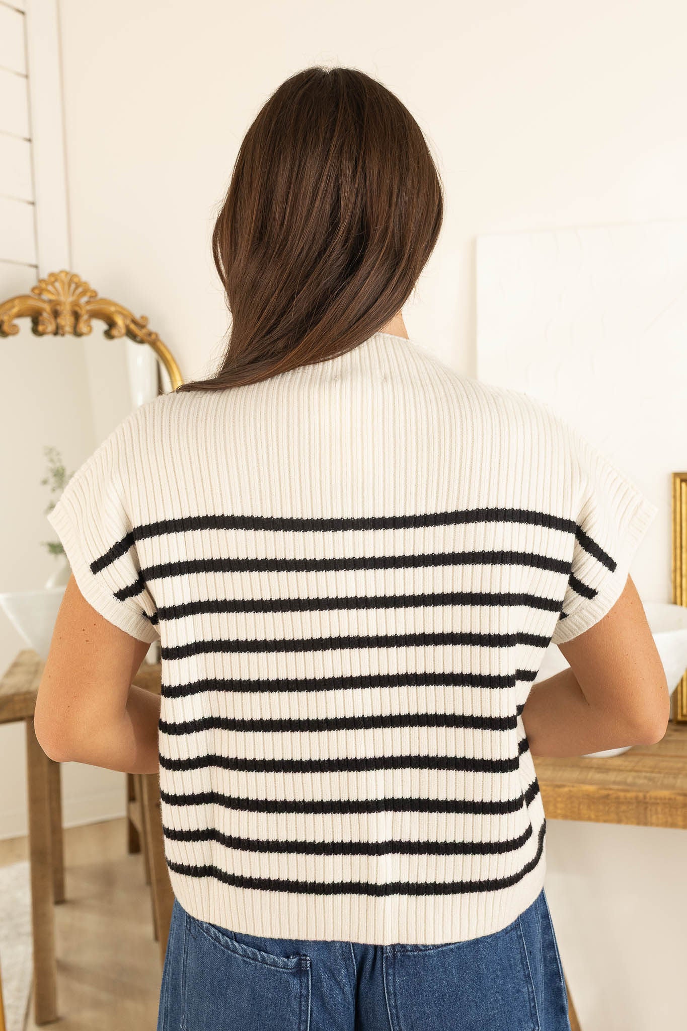 Raven Mock Neck Top | Ivory