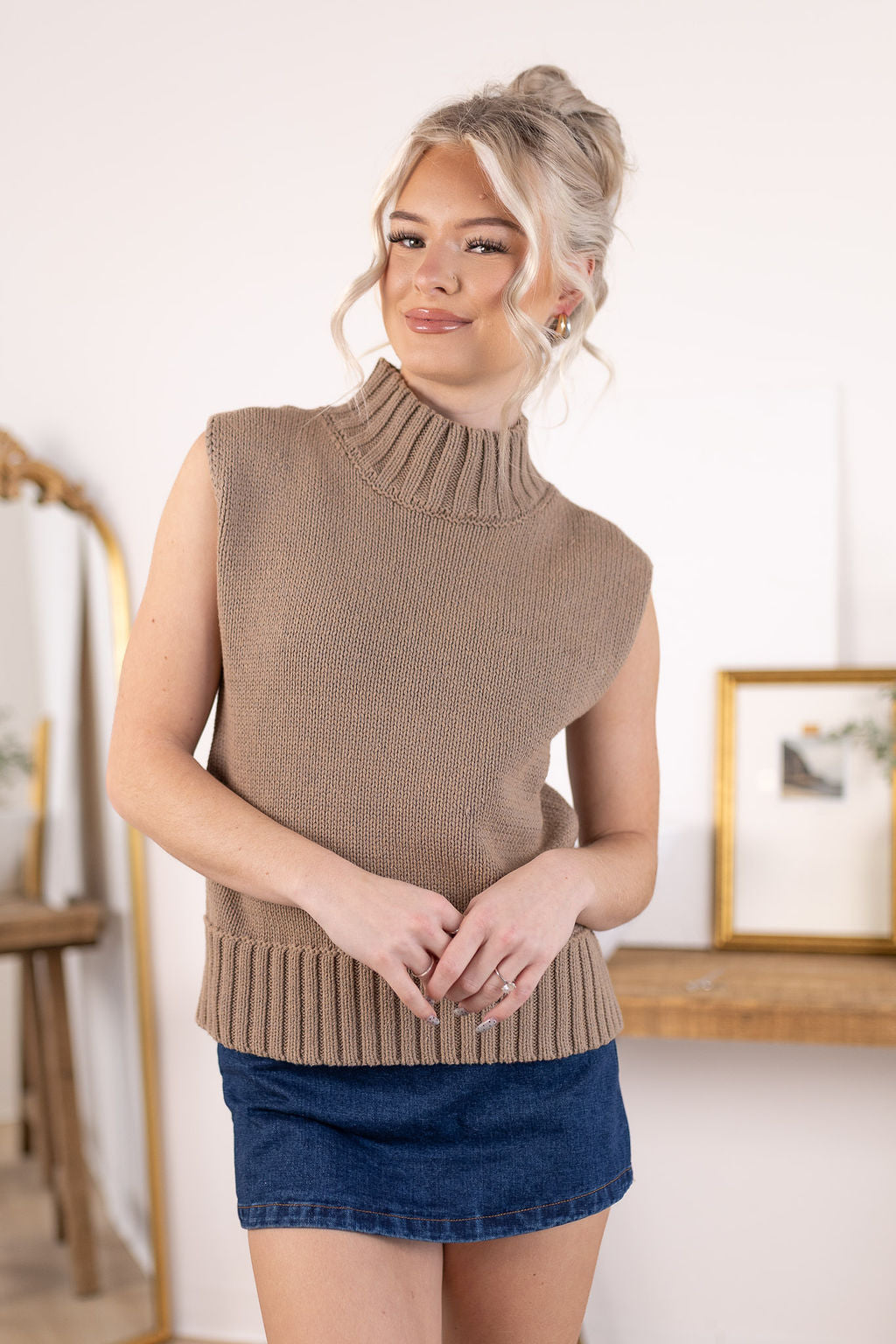 Monika Mock Neck Top