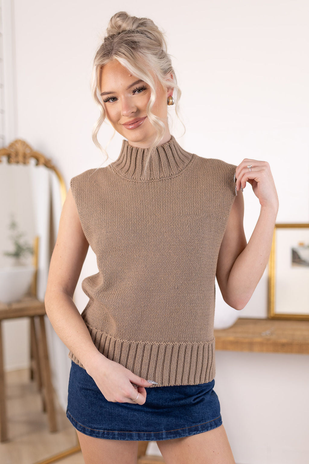 Monika Mock Neck Top