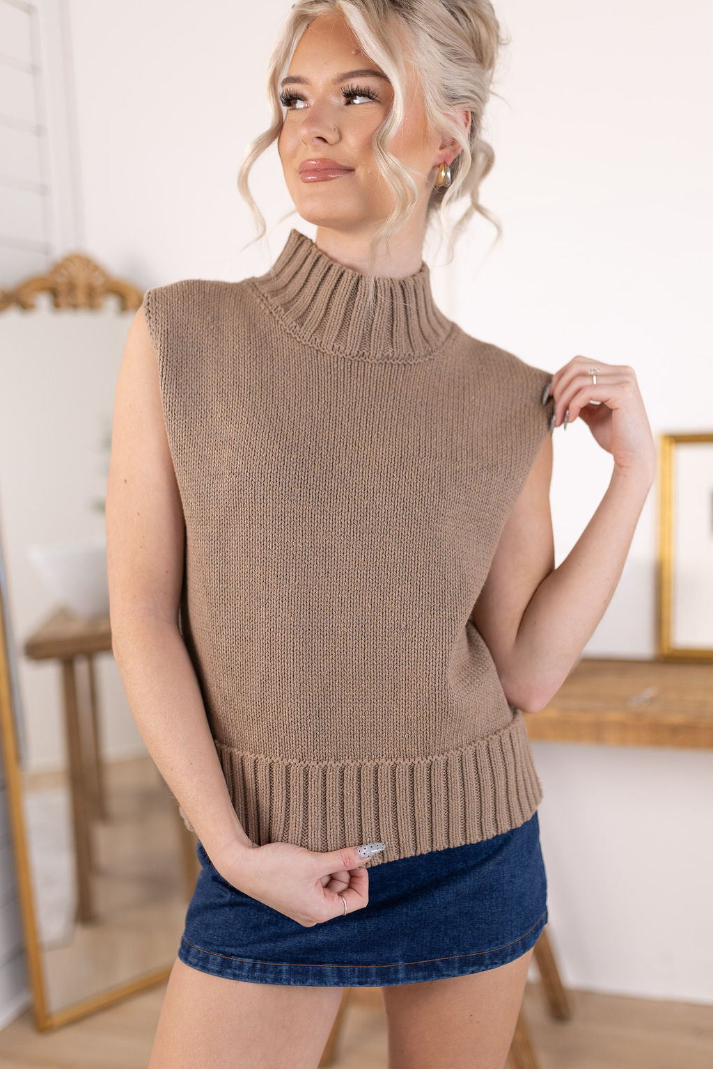 Monika Mock Neck Top