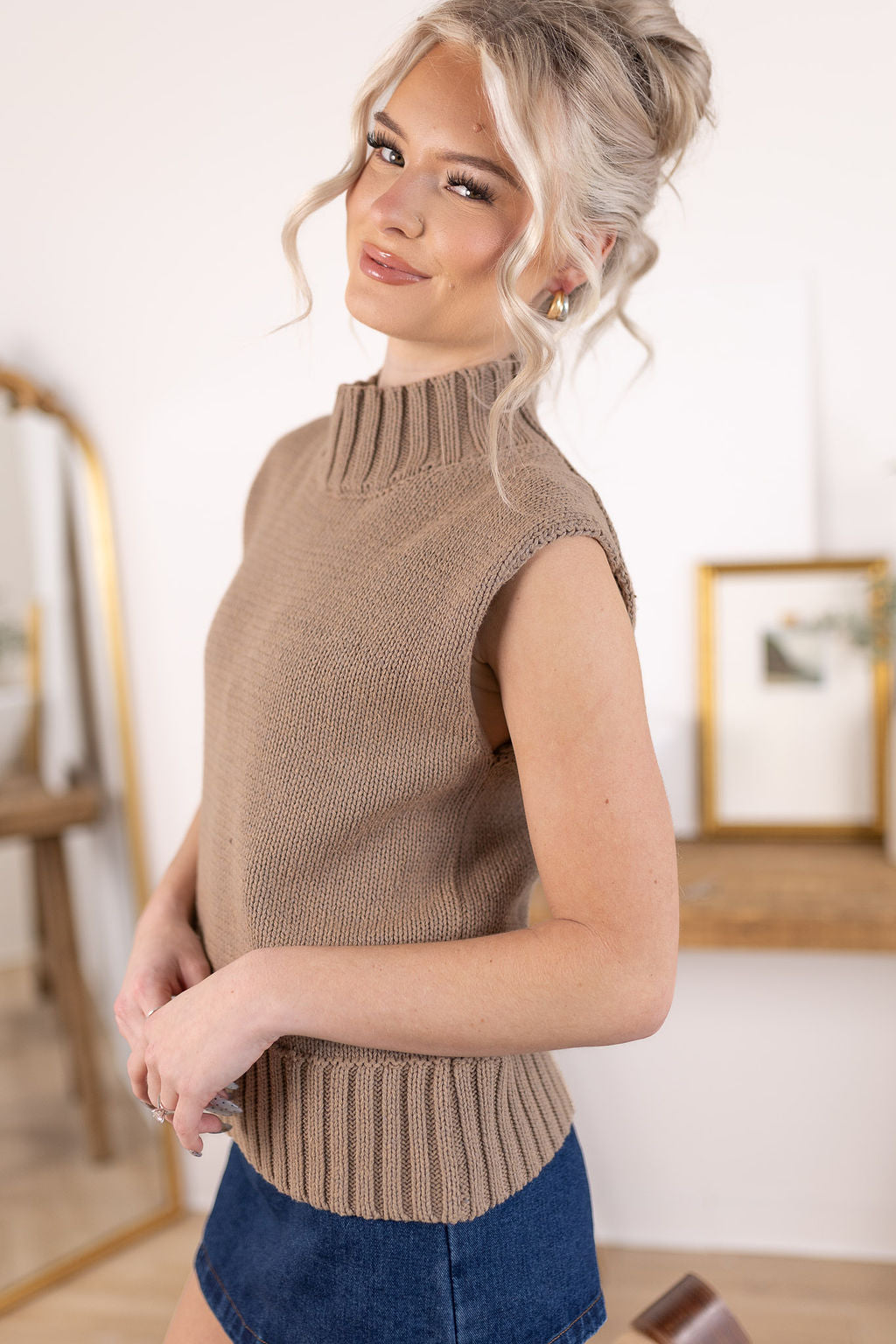 Monika Mock Neck Top