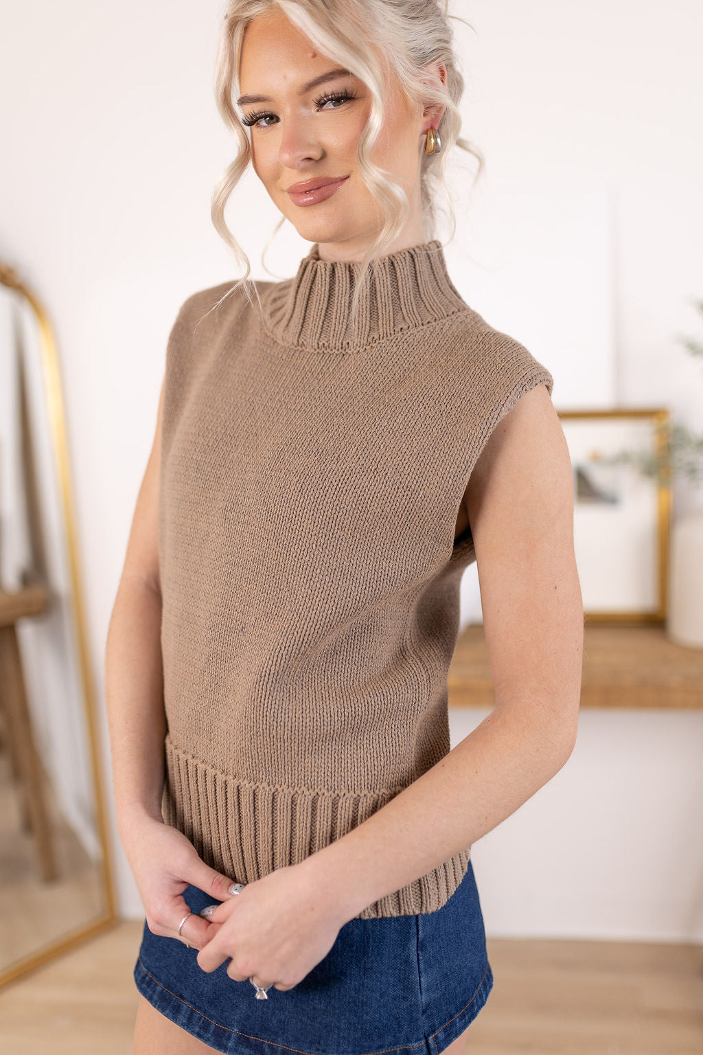 Monika Mock Neck Top