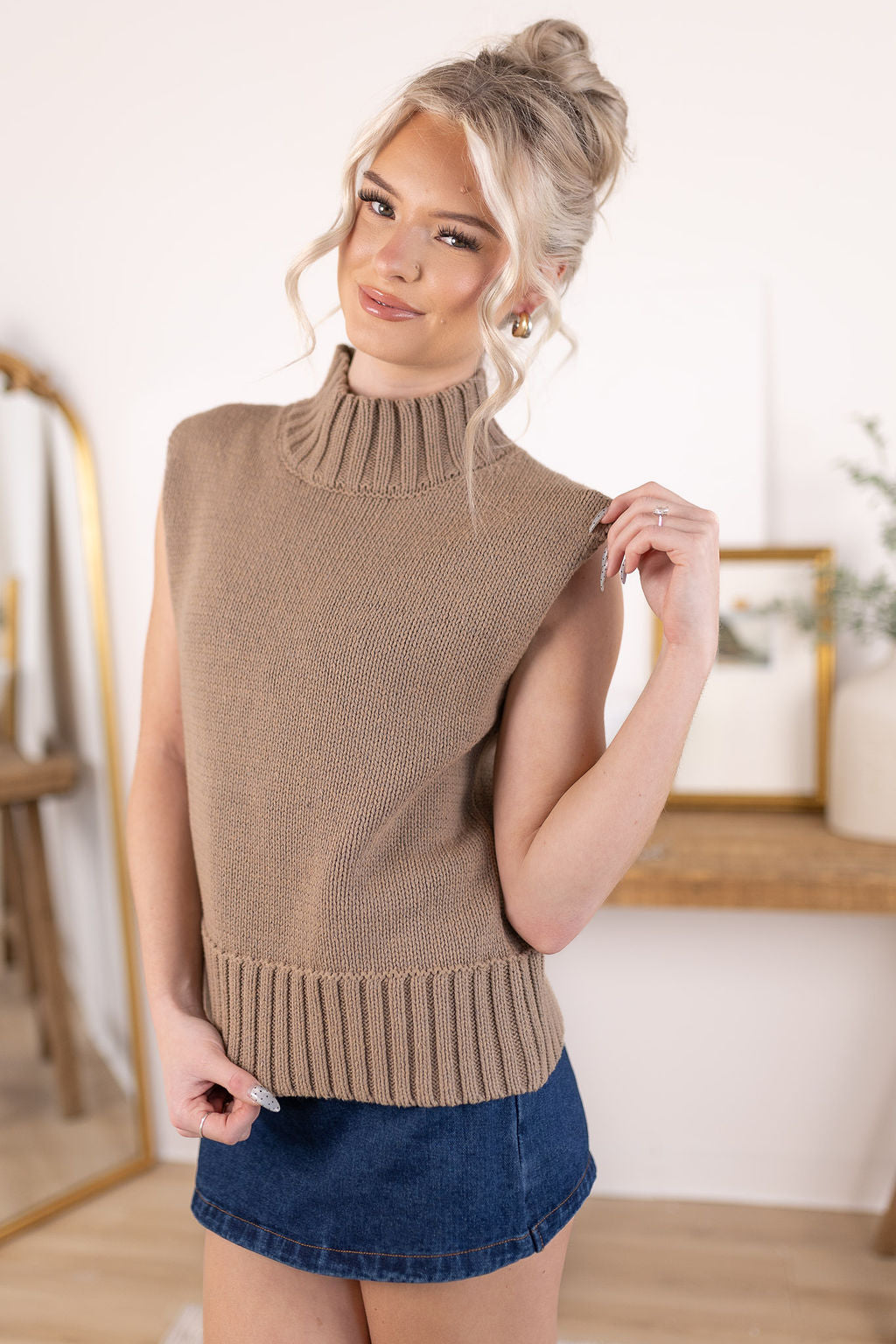 Monika Mock Neck Top
