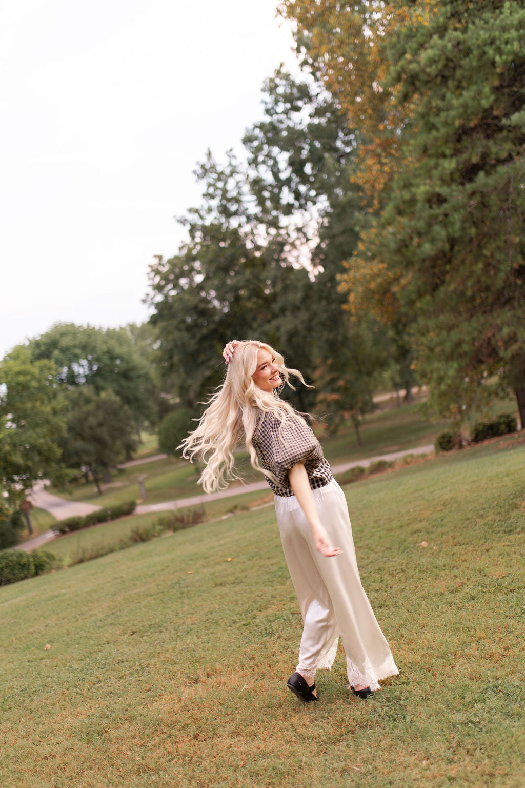 Champagne Satin Pants