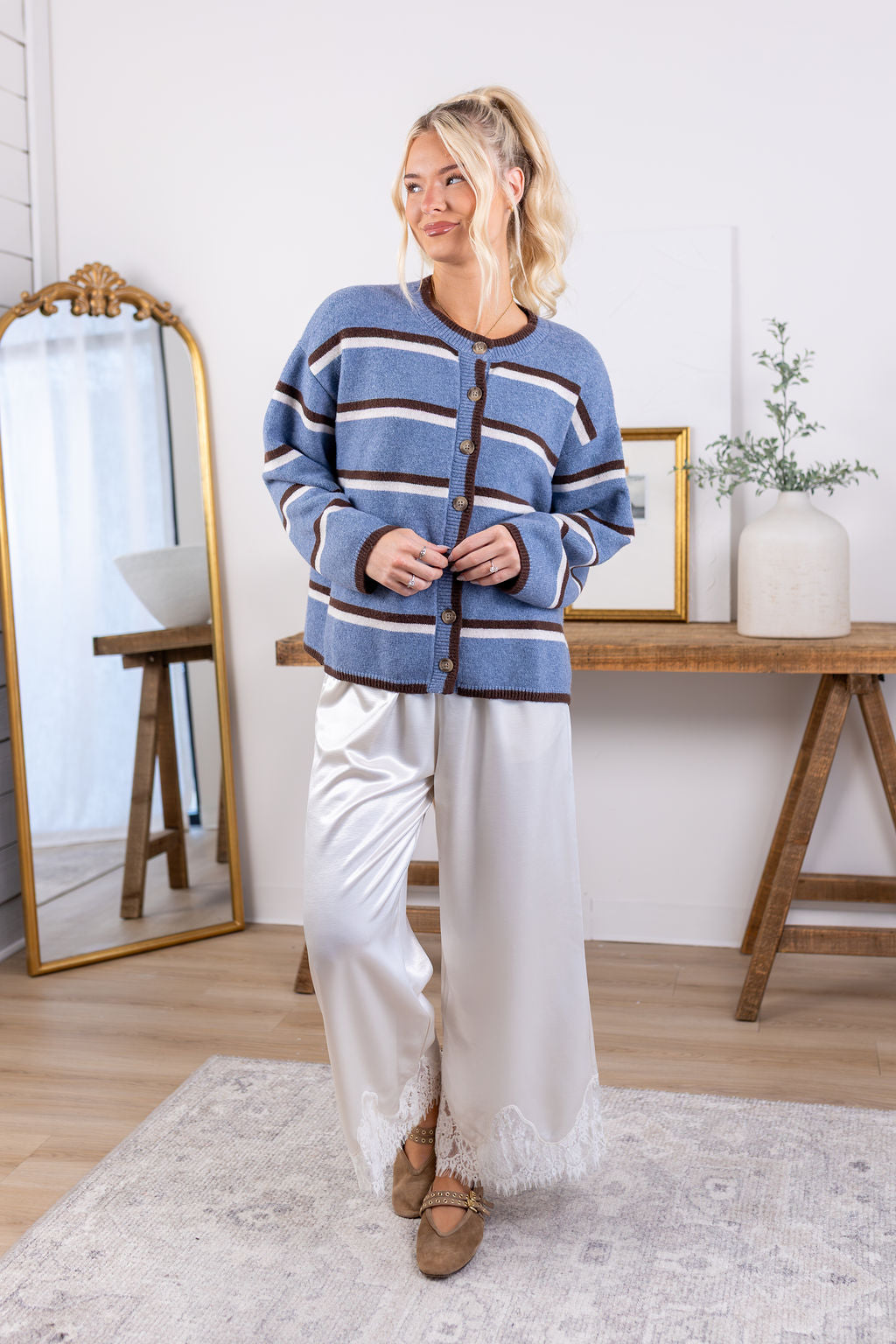 Heather Striped Cardigan