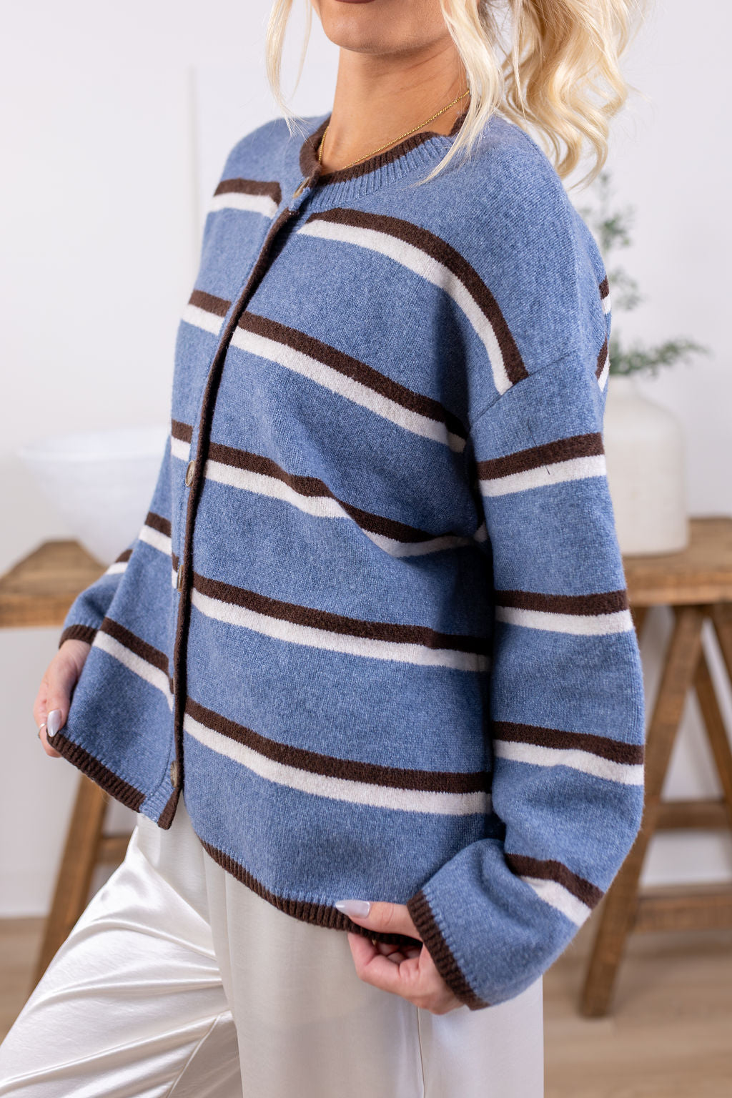 Heather Striped Cardigan