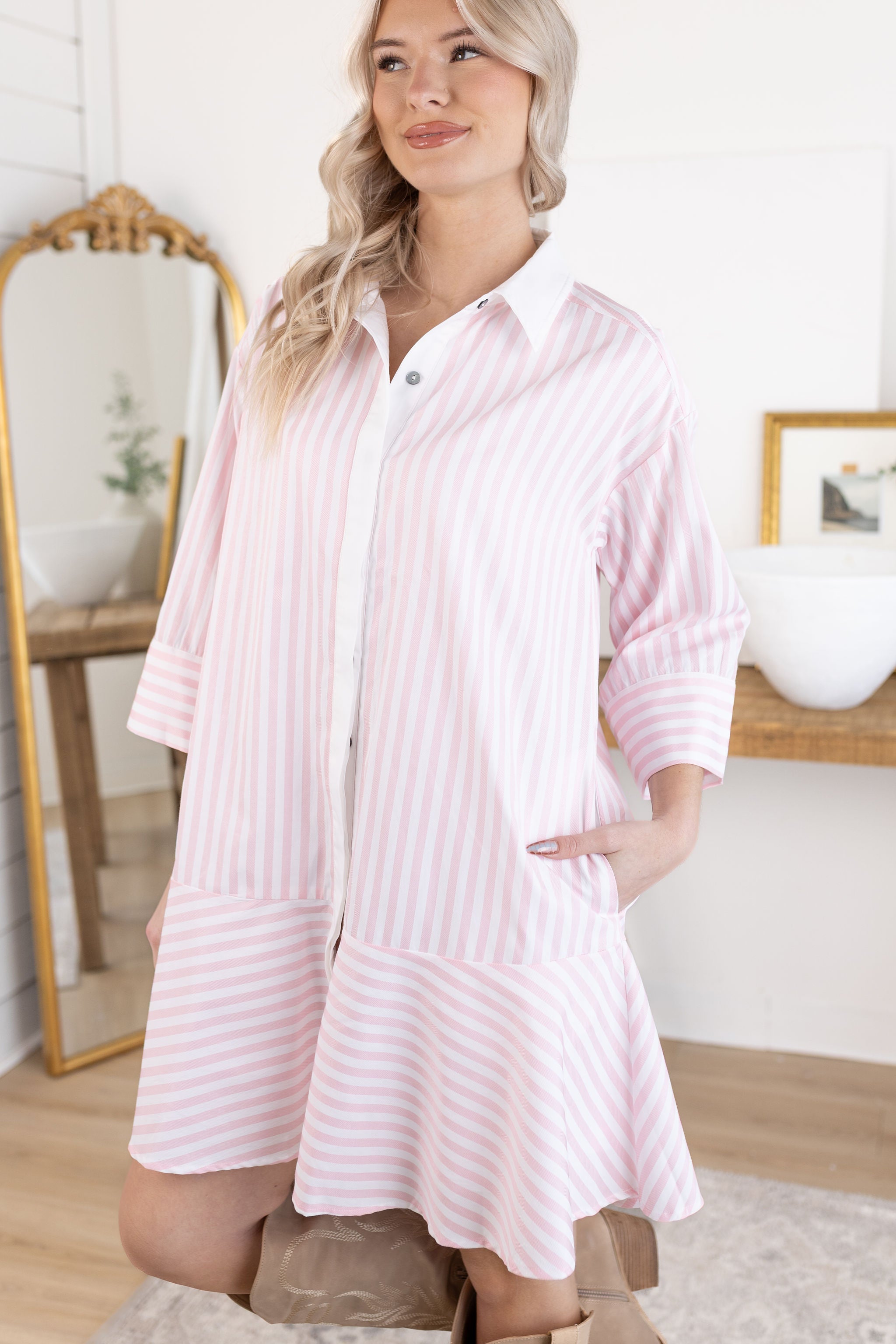 Wisteria Striped Dress