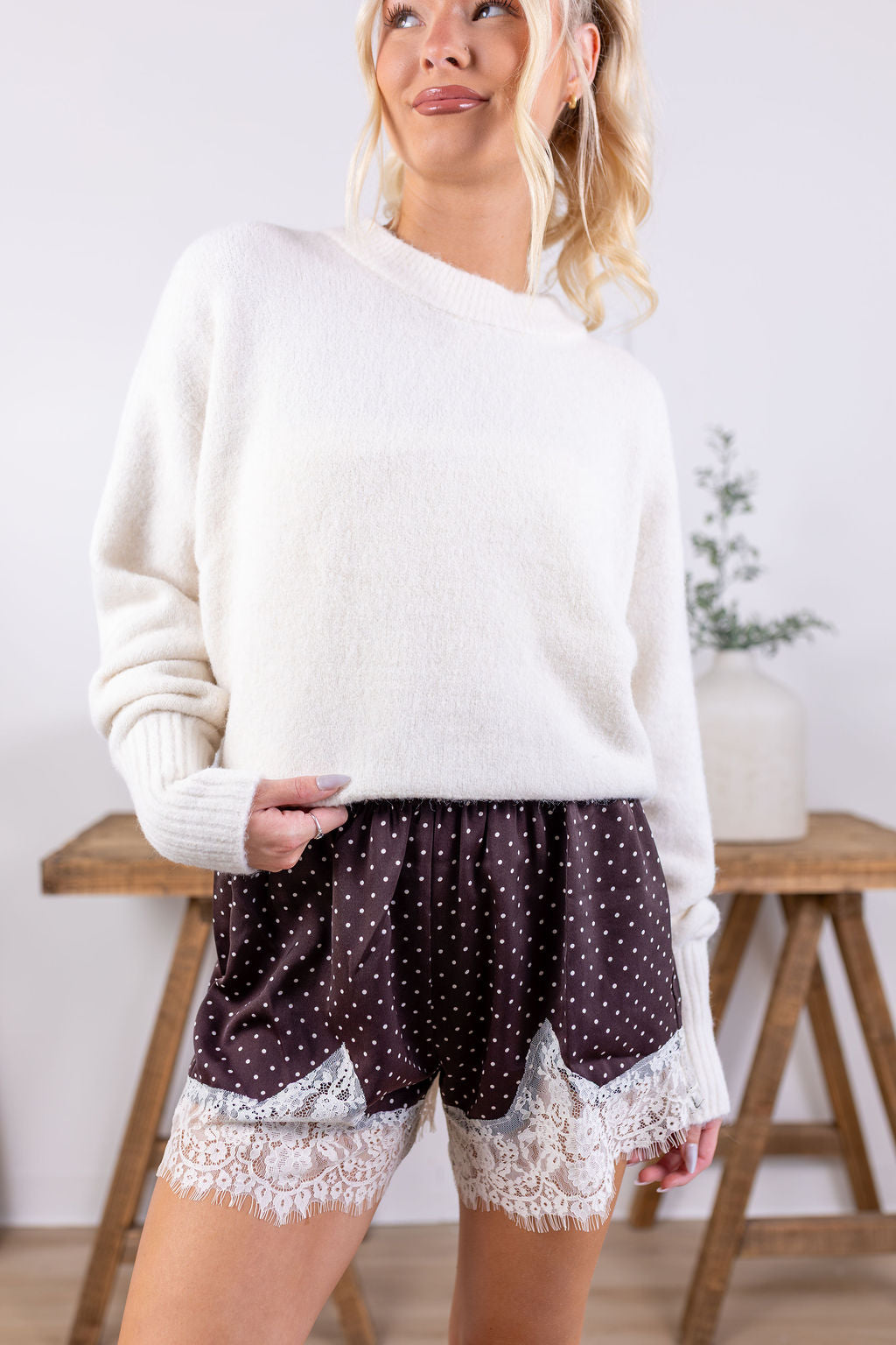Satin Polka Dot Shorts