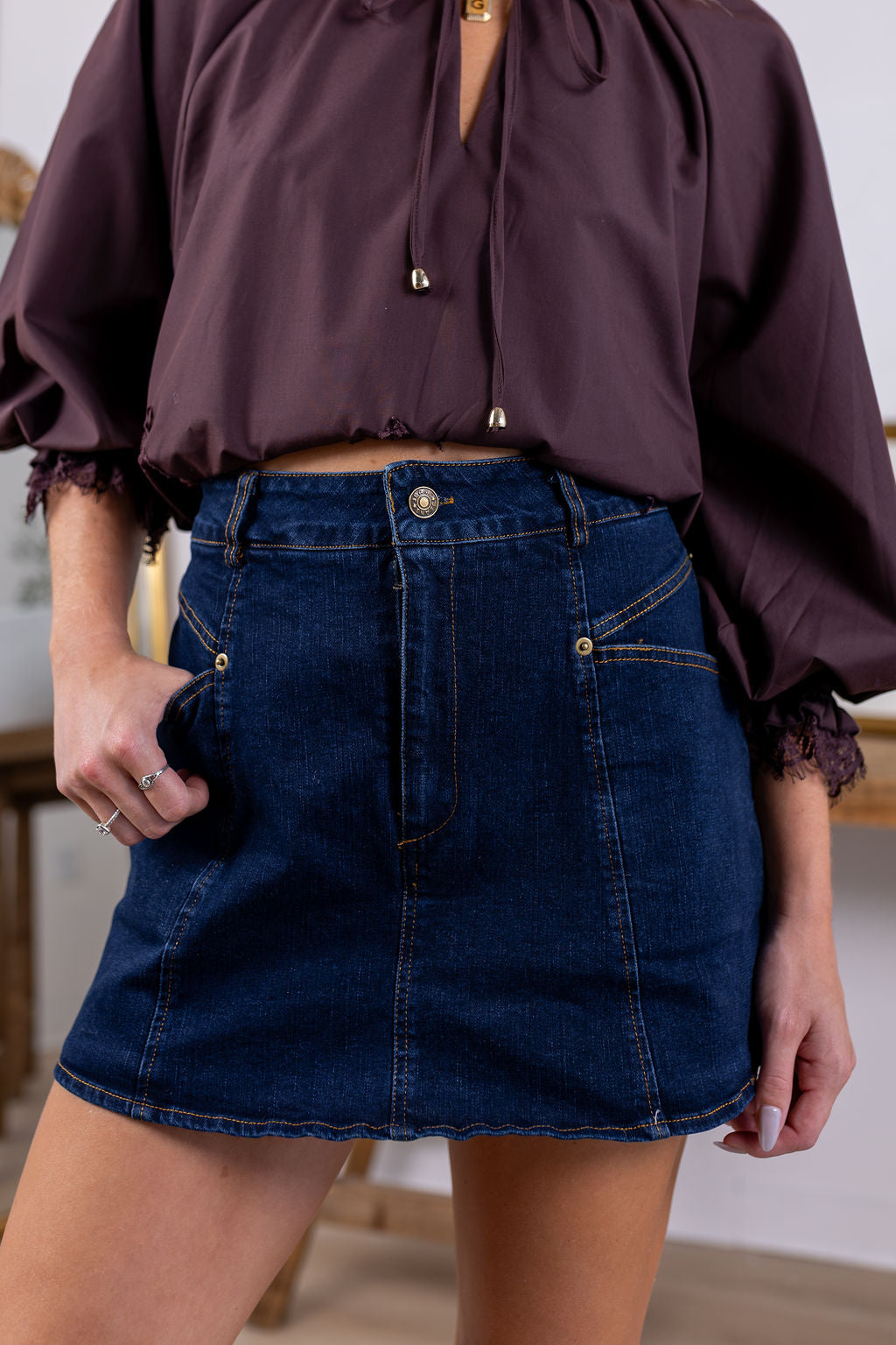 Sarah Denim Skort