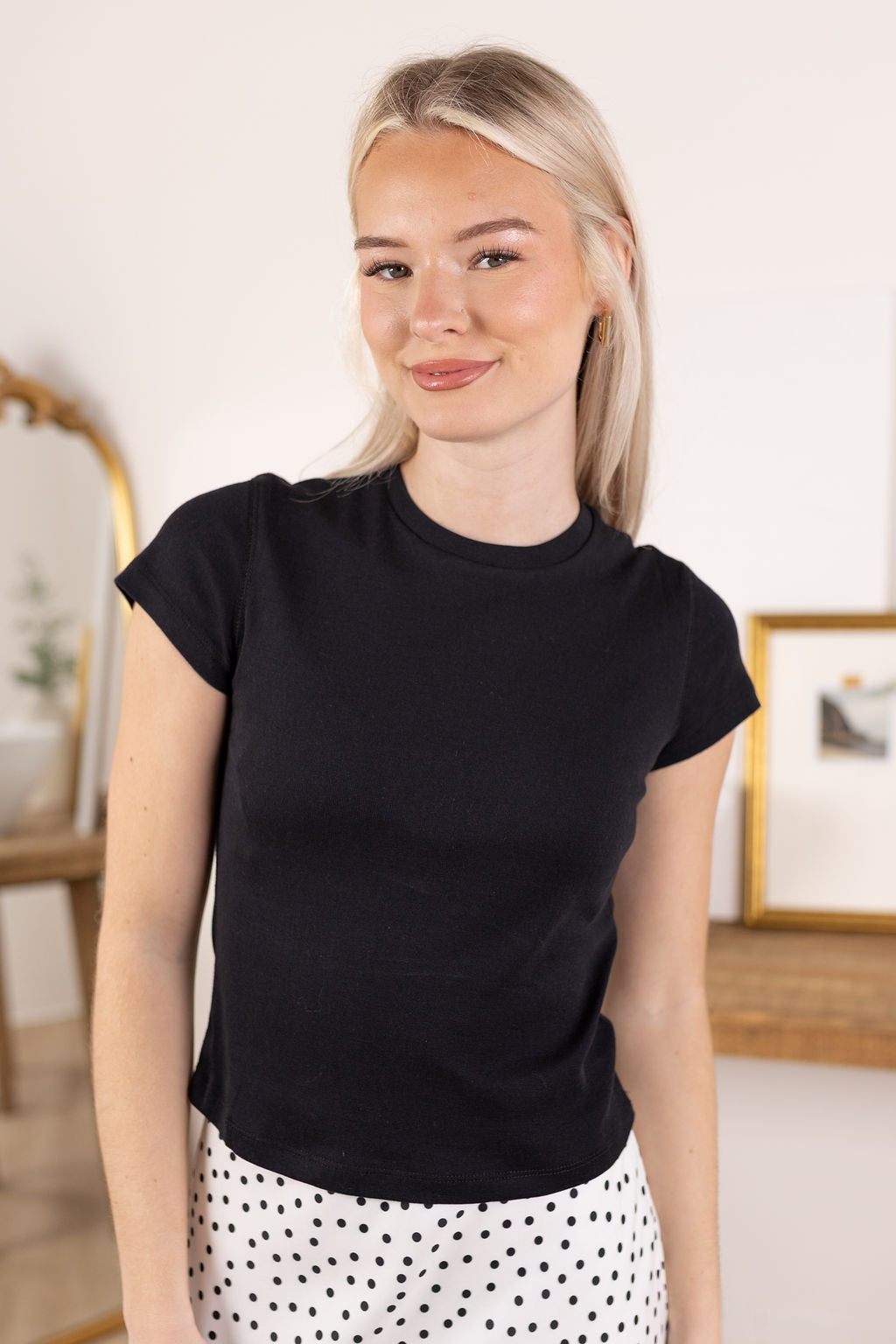 Aria Baby Tee | Black