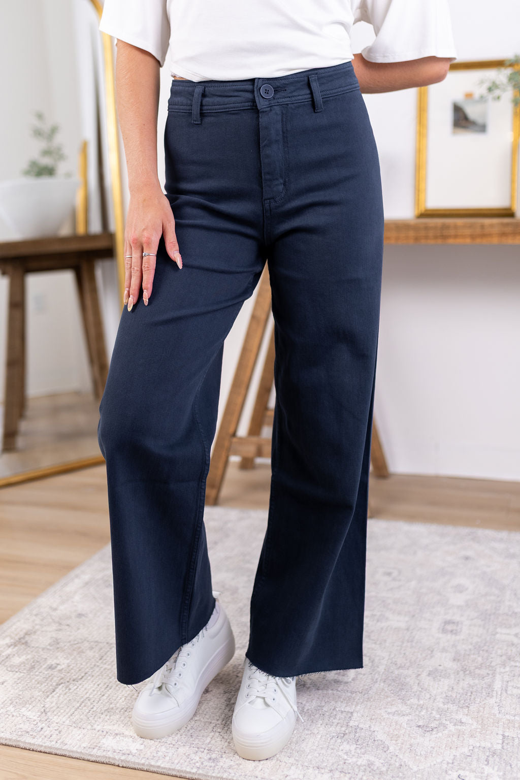 Frankie Wide Leg Pants | Navy