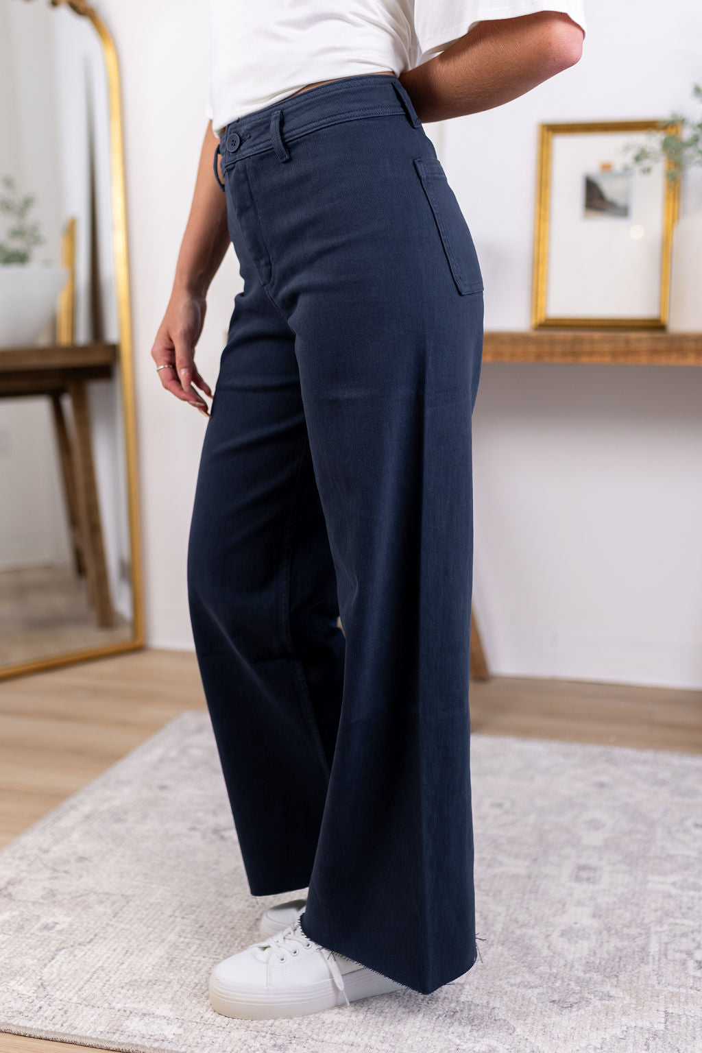Frankie Wide Leg Pants | Navy