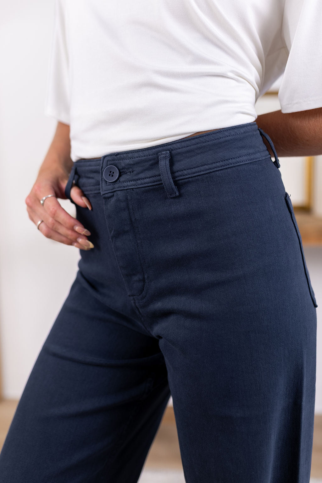 Frankie Wide Leg Pants | Navy