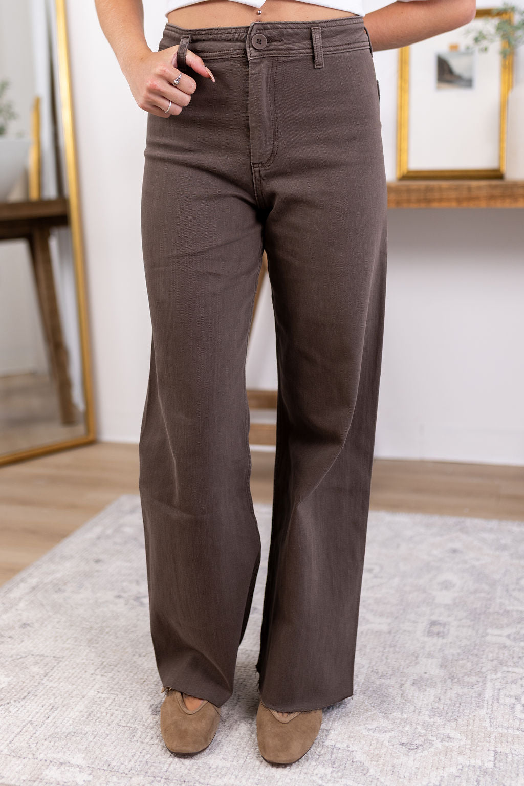 Frankie Wide Leg Pants | Brown