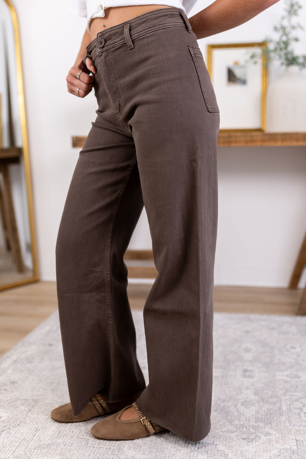 Frankie Wide Leg Pants | Brown