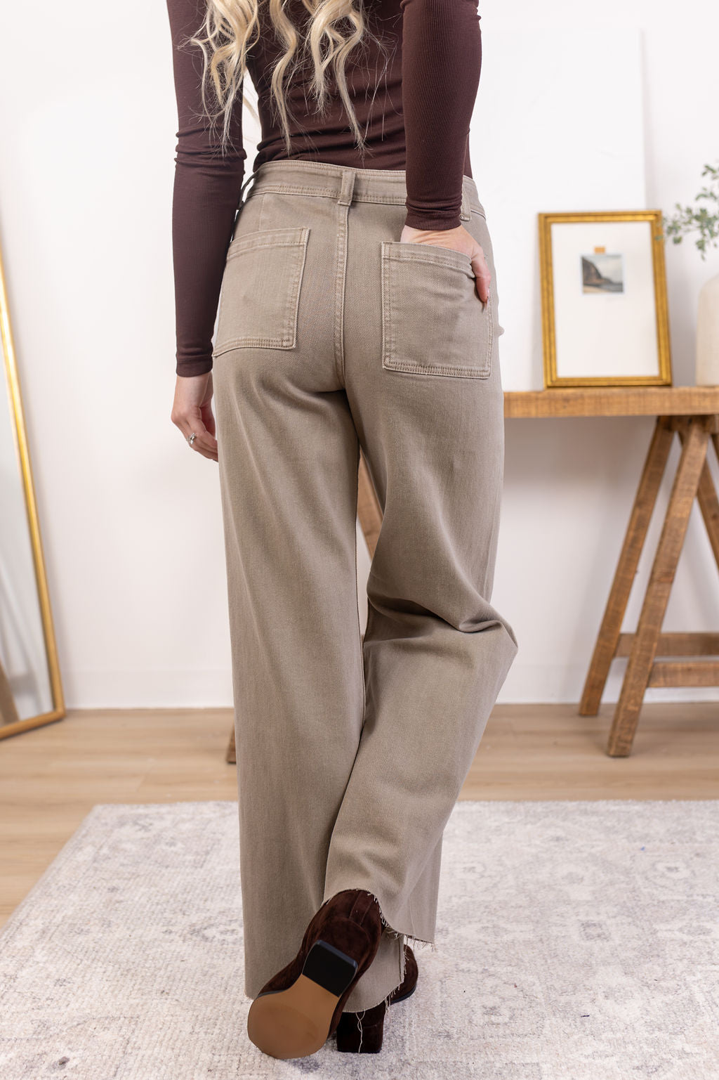 Frankie Wide Leg Pants | Stone