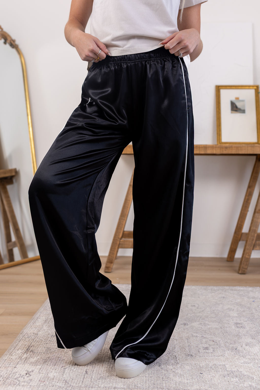 Satin Track Pants