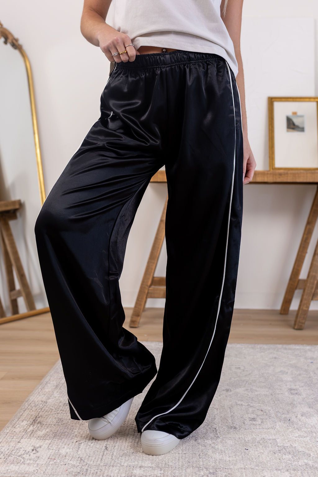 Satin Track Pants
