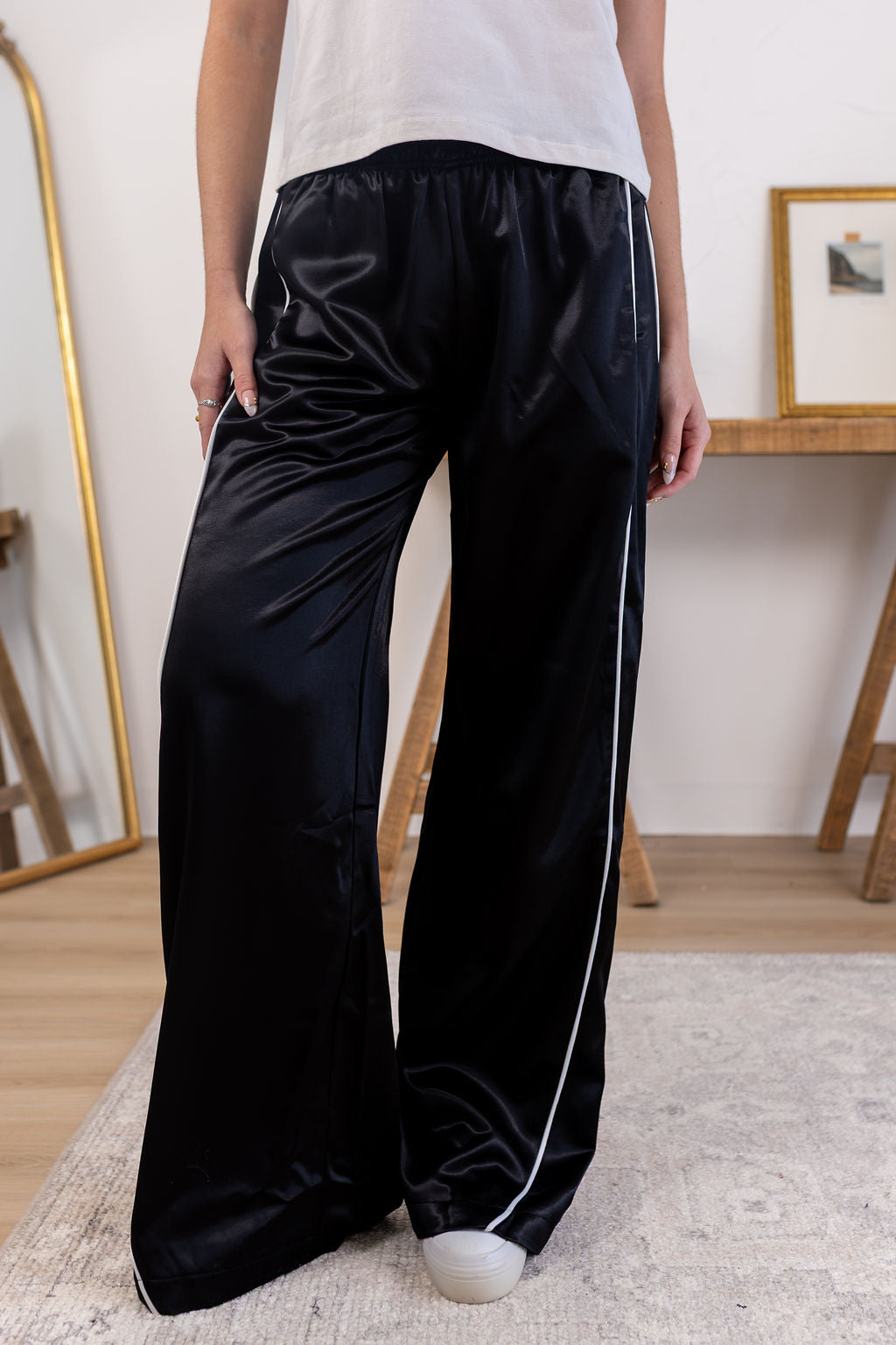 Satin Track Pants