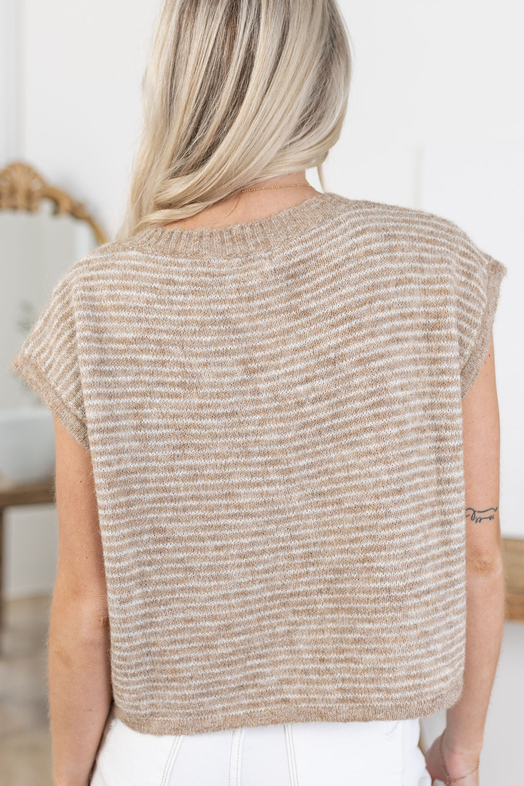 Julie Striped Top | Taupe