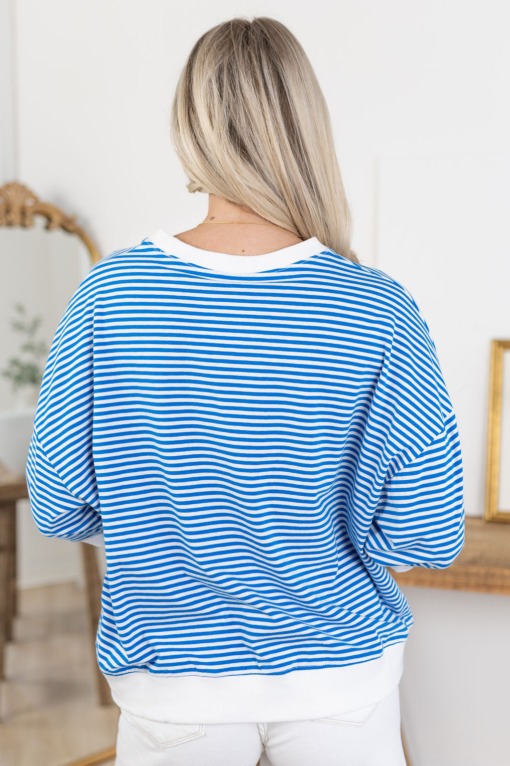 Devon Striped Top | Blue