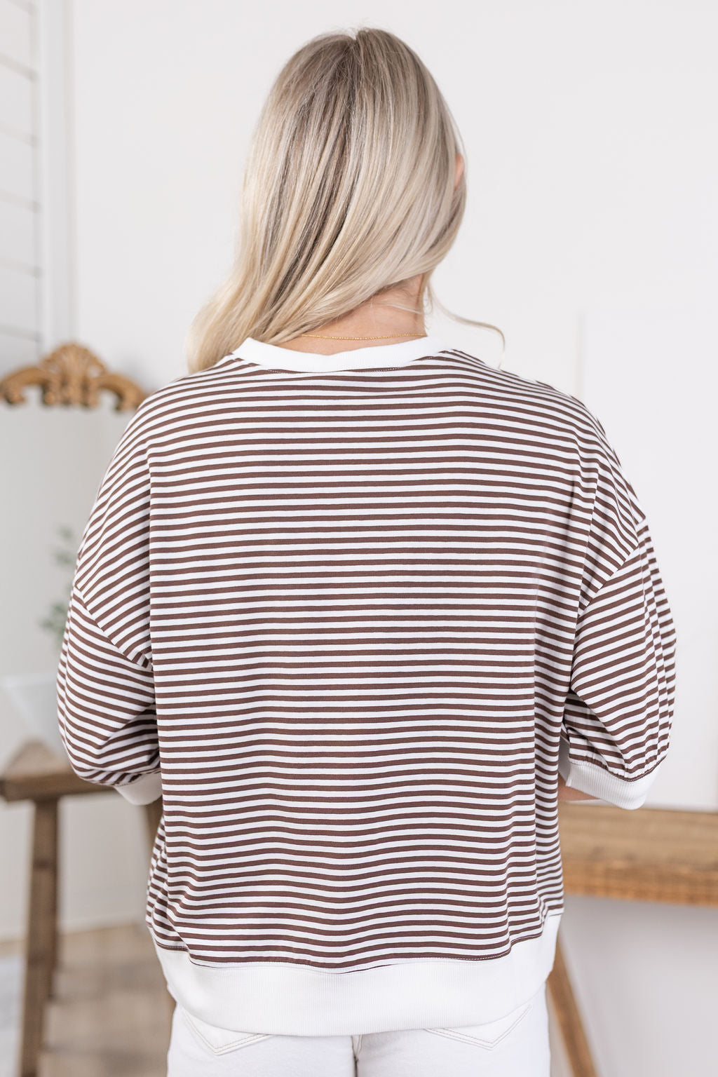 Devon Striped Top | Brown