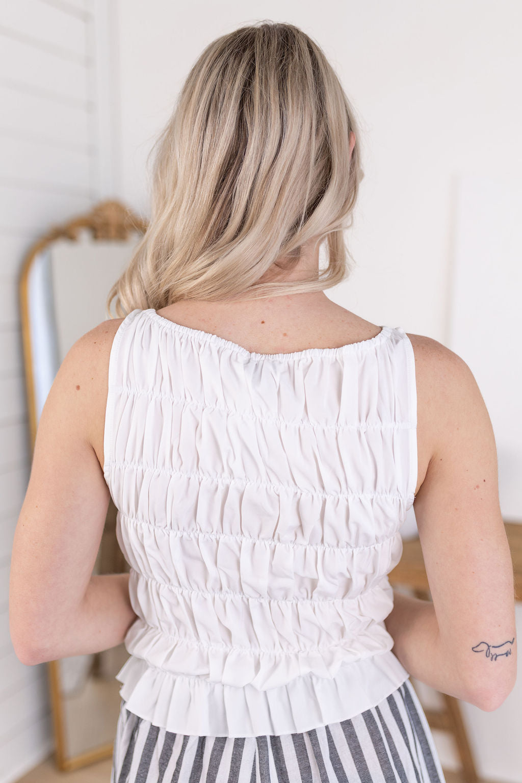 Naomi Smocked Top | Ivory