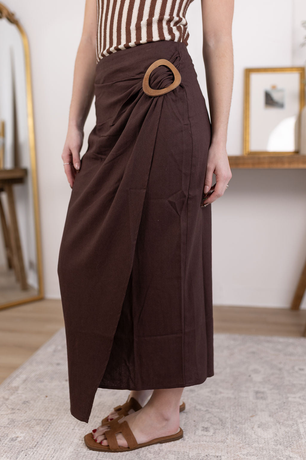 Remi Linen Wrap Skirt
