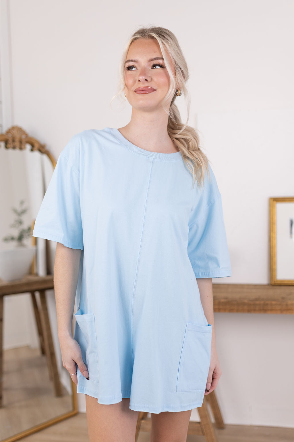 Sophia Romper | Baby Blue