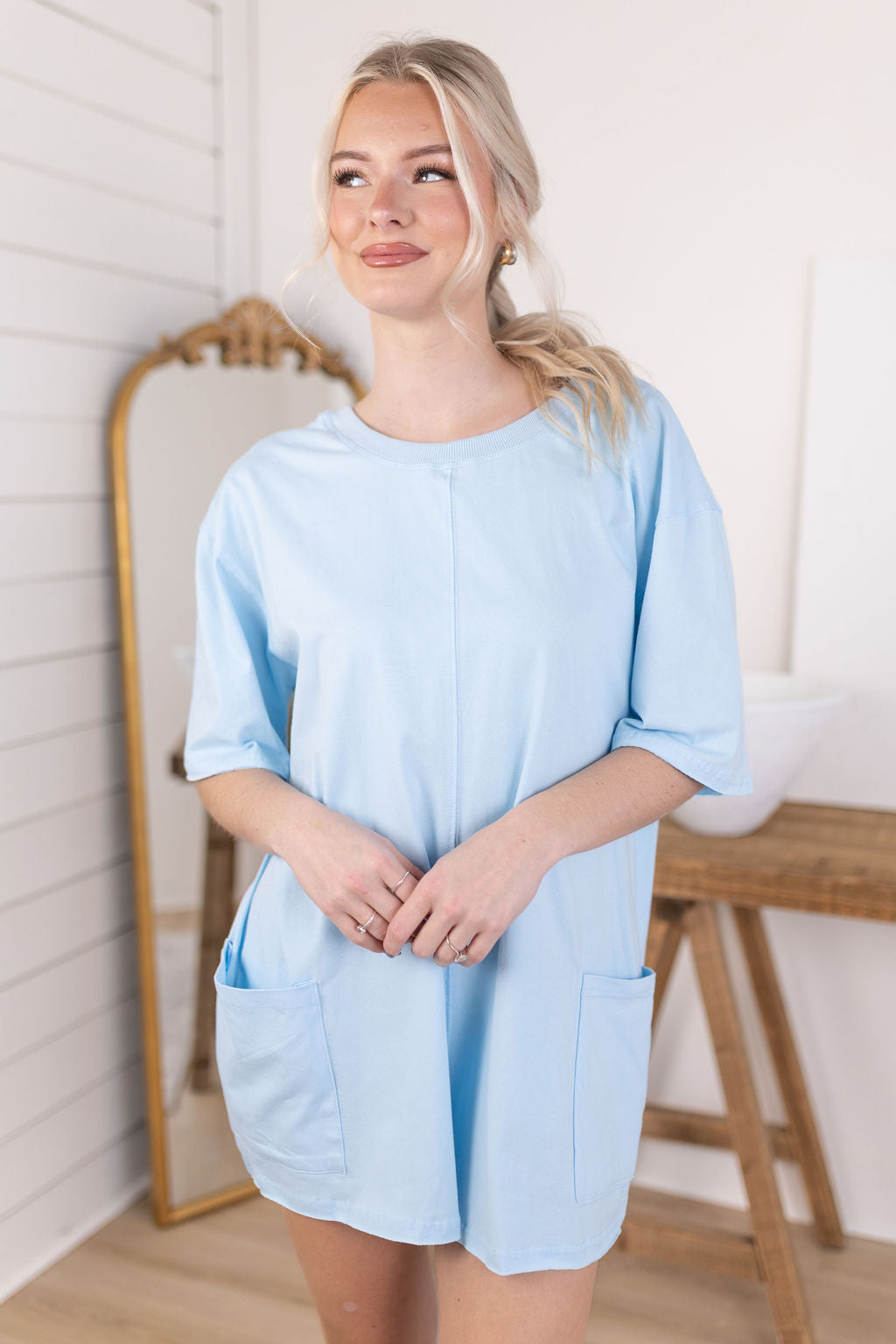 Sophia Romper | Baby Blue