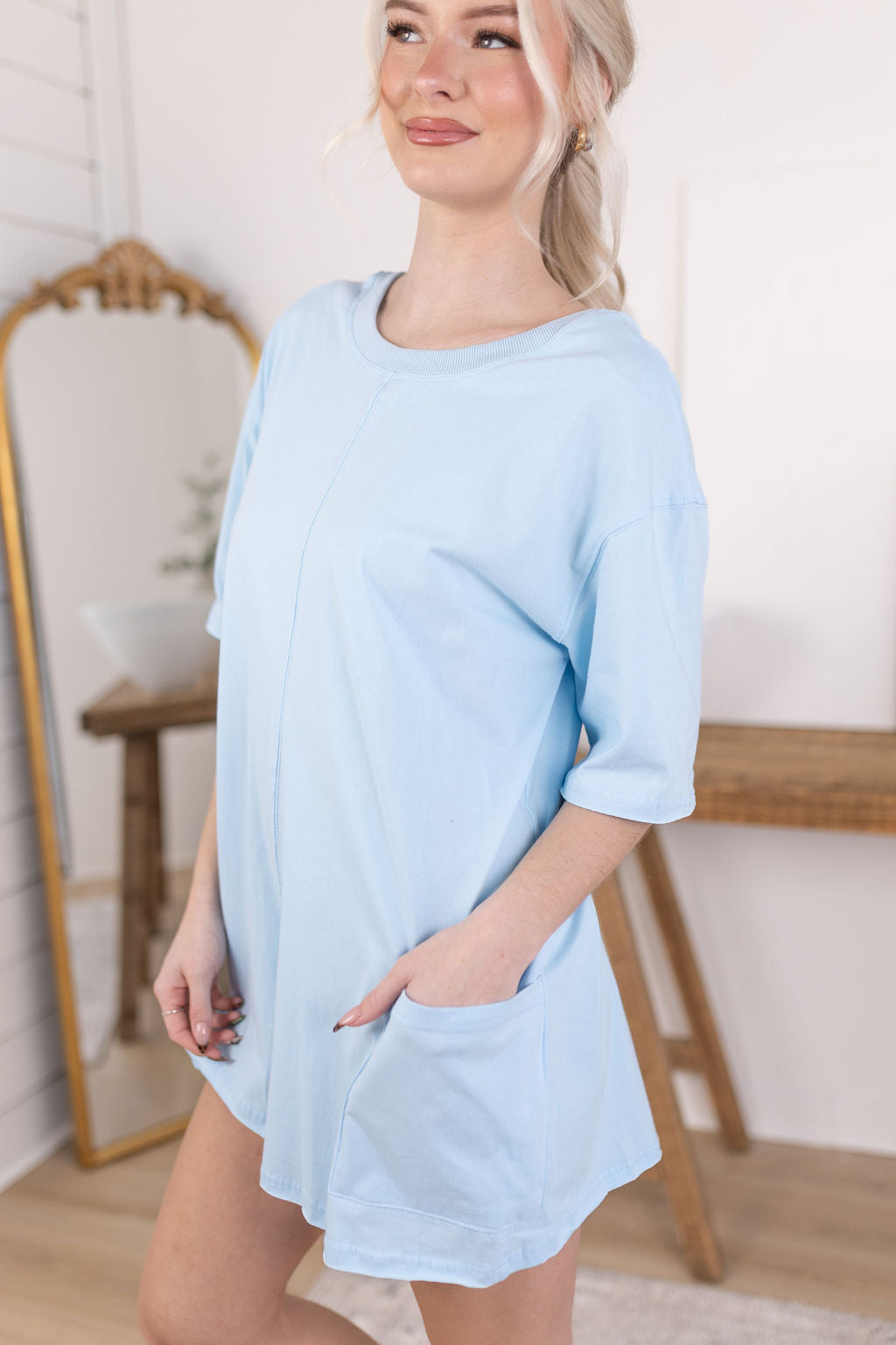 Sophia Romper | Baby Blue