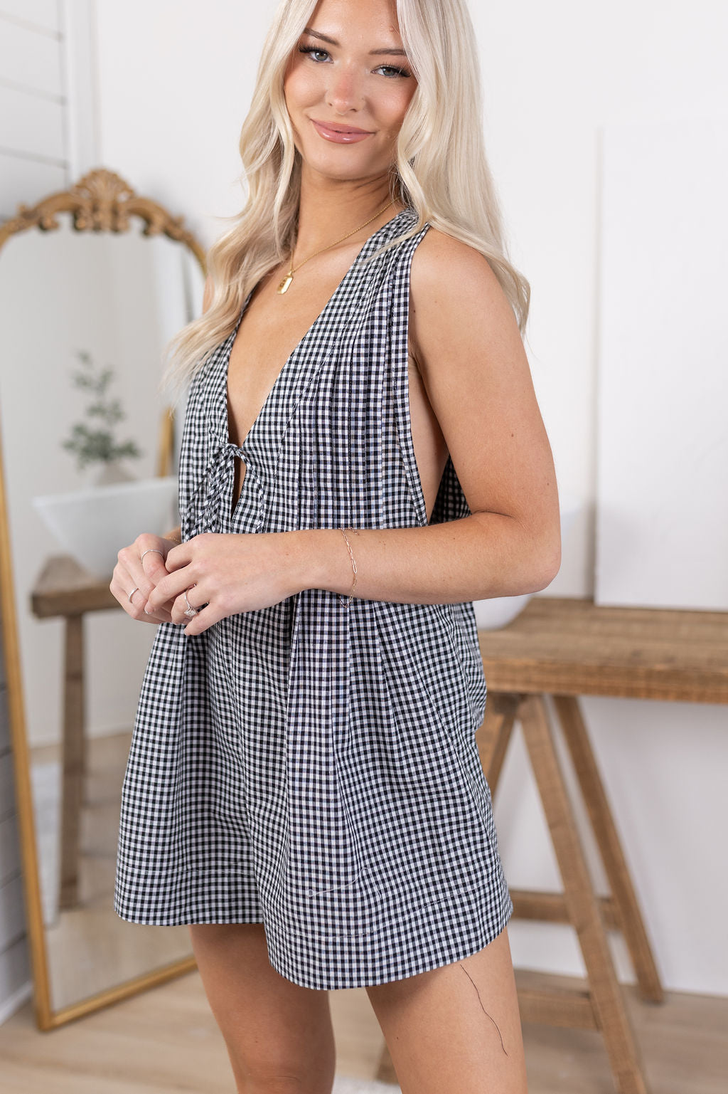 Hailey Gingham Romper