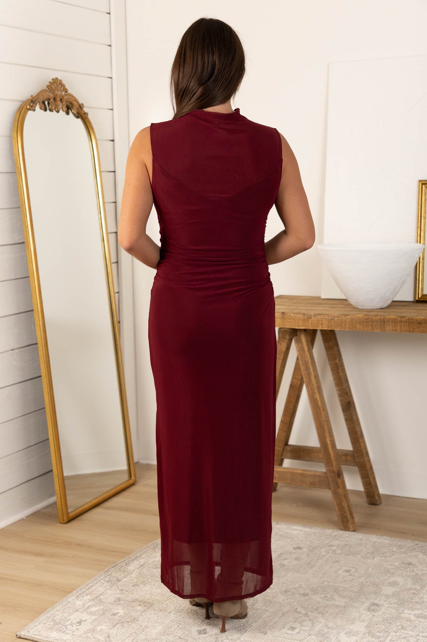 Aurora Midi Dress | Wine