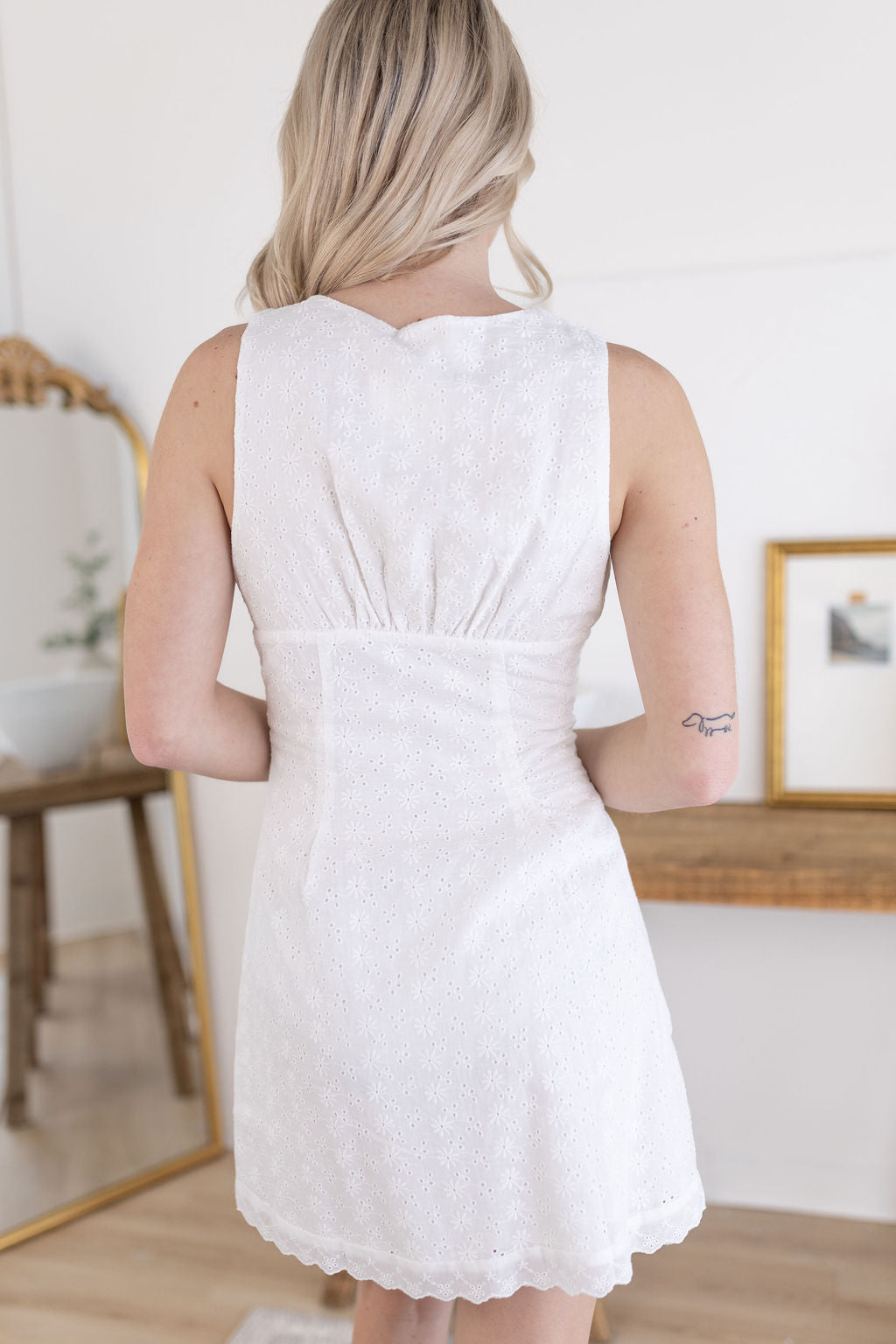 Eliza Eyelet Dress | White
